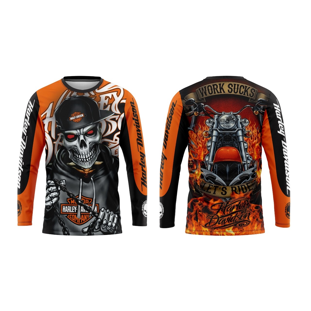 Playera Deportiva Harley Davidson Calavera - Talla XL