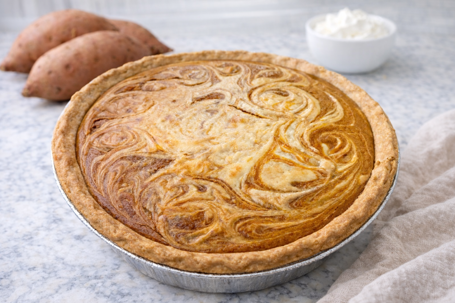 2 Sweet Potato Cheesecake Pies