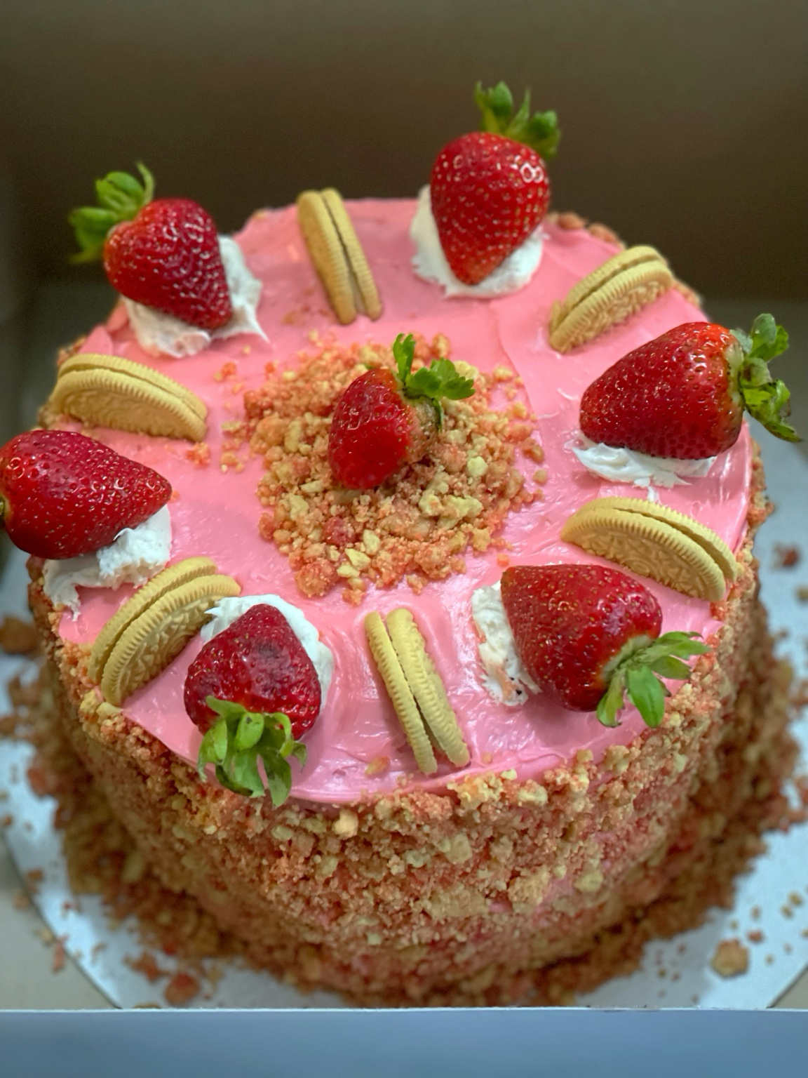 Strawberry Crunch Cake
