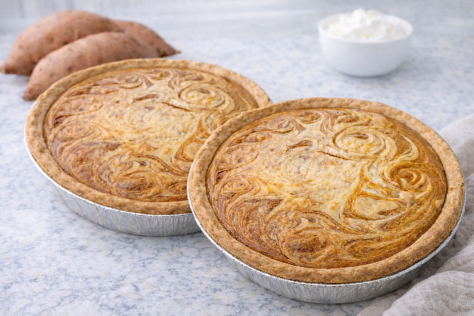 2 Sweet Potato Cheesecake Pies