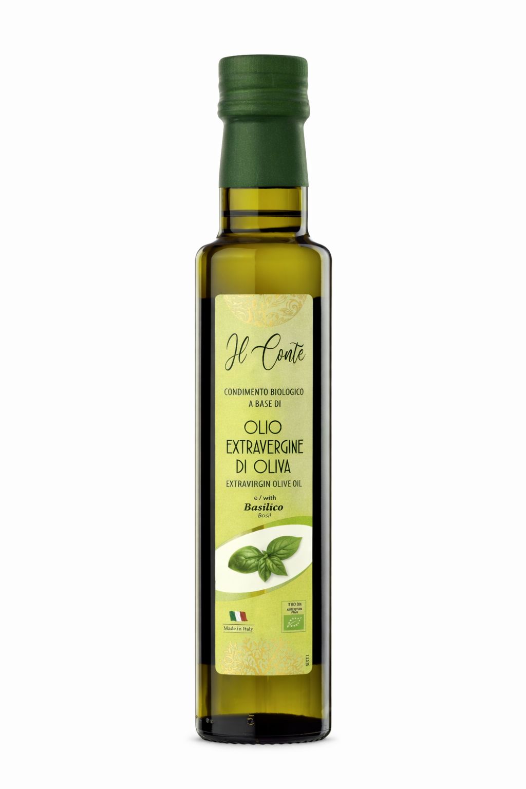 IL CONTE – Huile d’Olive Extra Vierge au Basilic – 250ml | Gusto Club