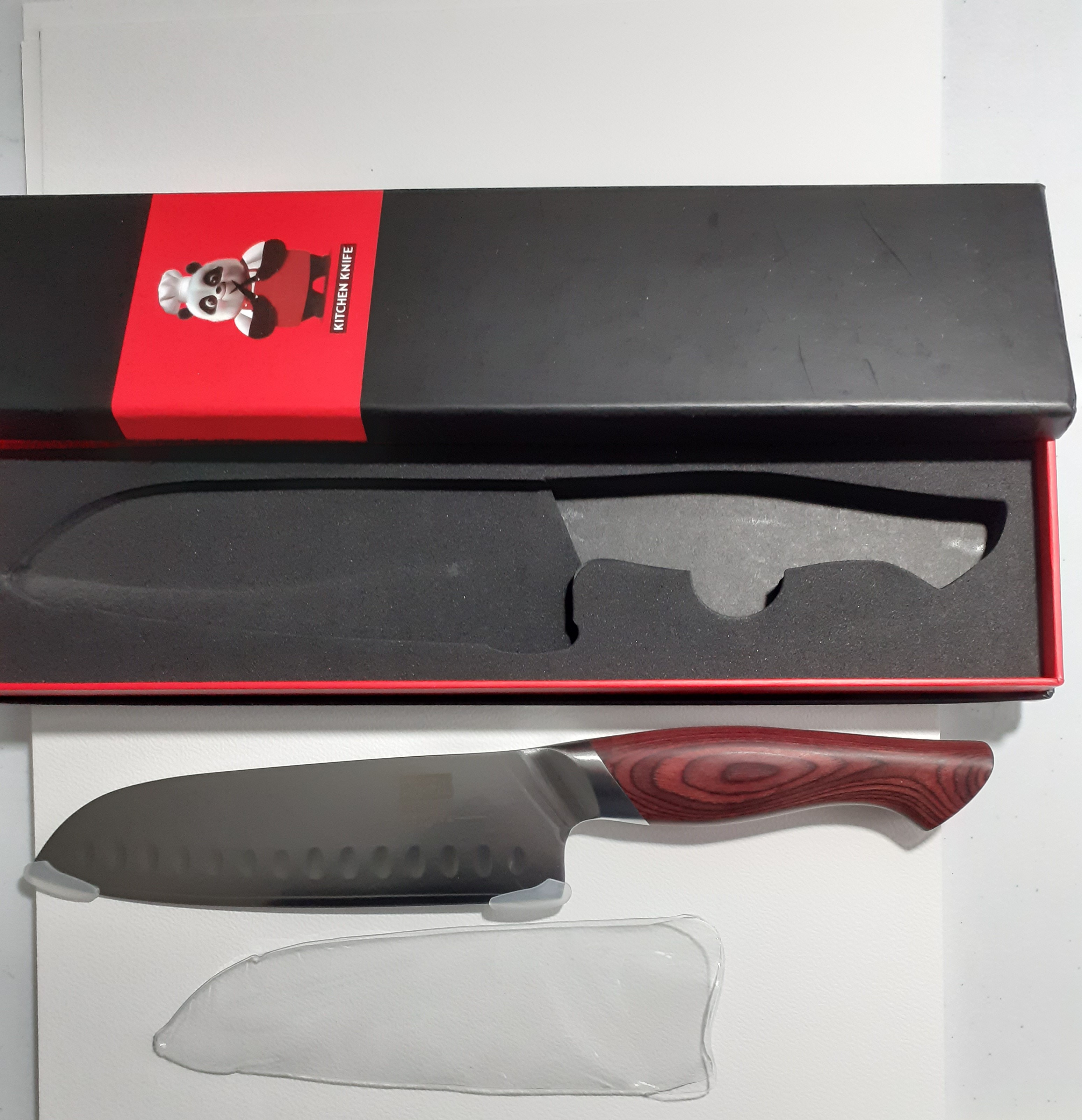 Couteau Santoku lame 18 cm Acier 10Cr15MoV Serie Okinawa  HRC:62