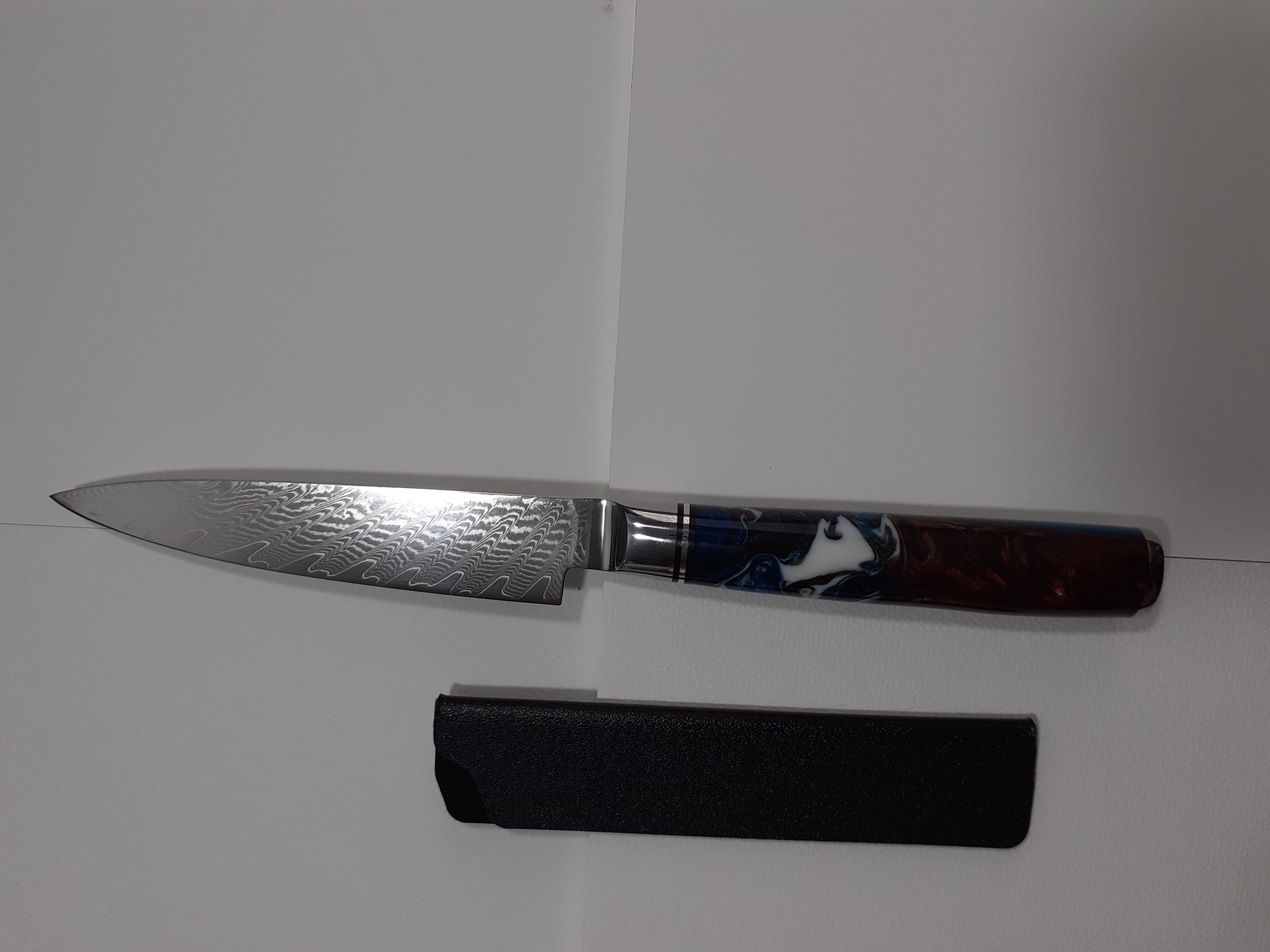 Couteau d'office damas Lame de 11,5 cm en acier 9Cr18MoV  67 Feuilles HRC:58-60