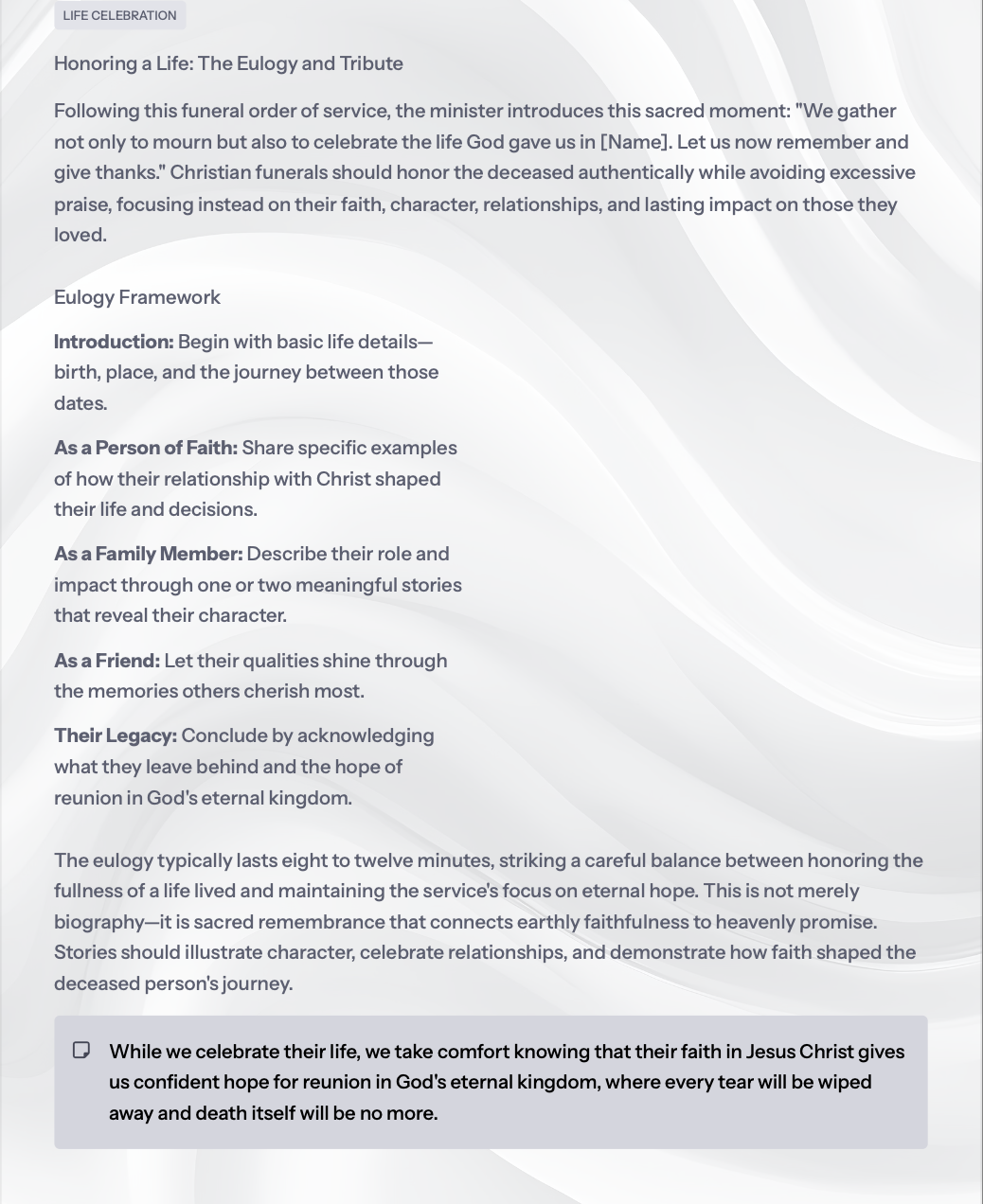Christian Funeral Service Beginners Guide