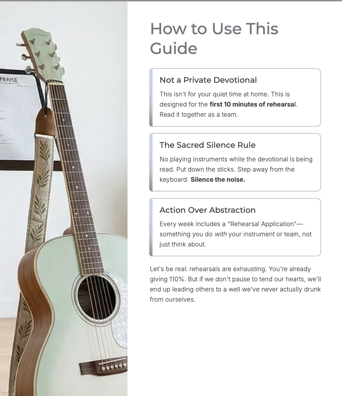 Worship Team Lent Guide