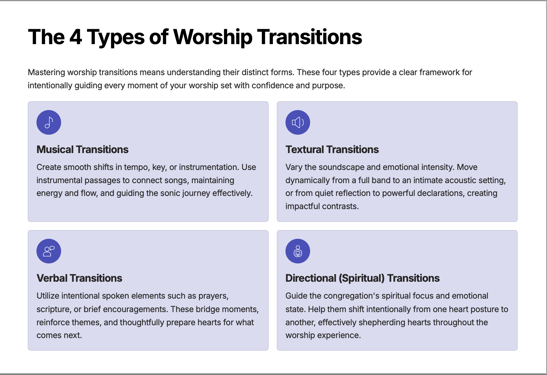 Worship Transitions Masterclass