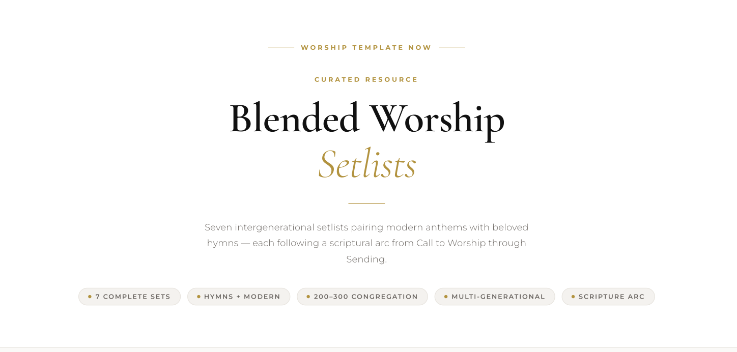 Blended Worship Setlist 