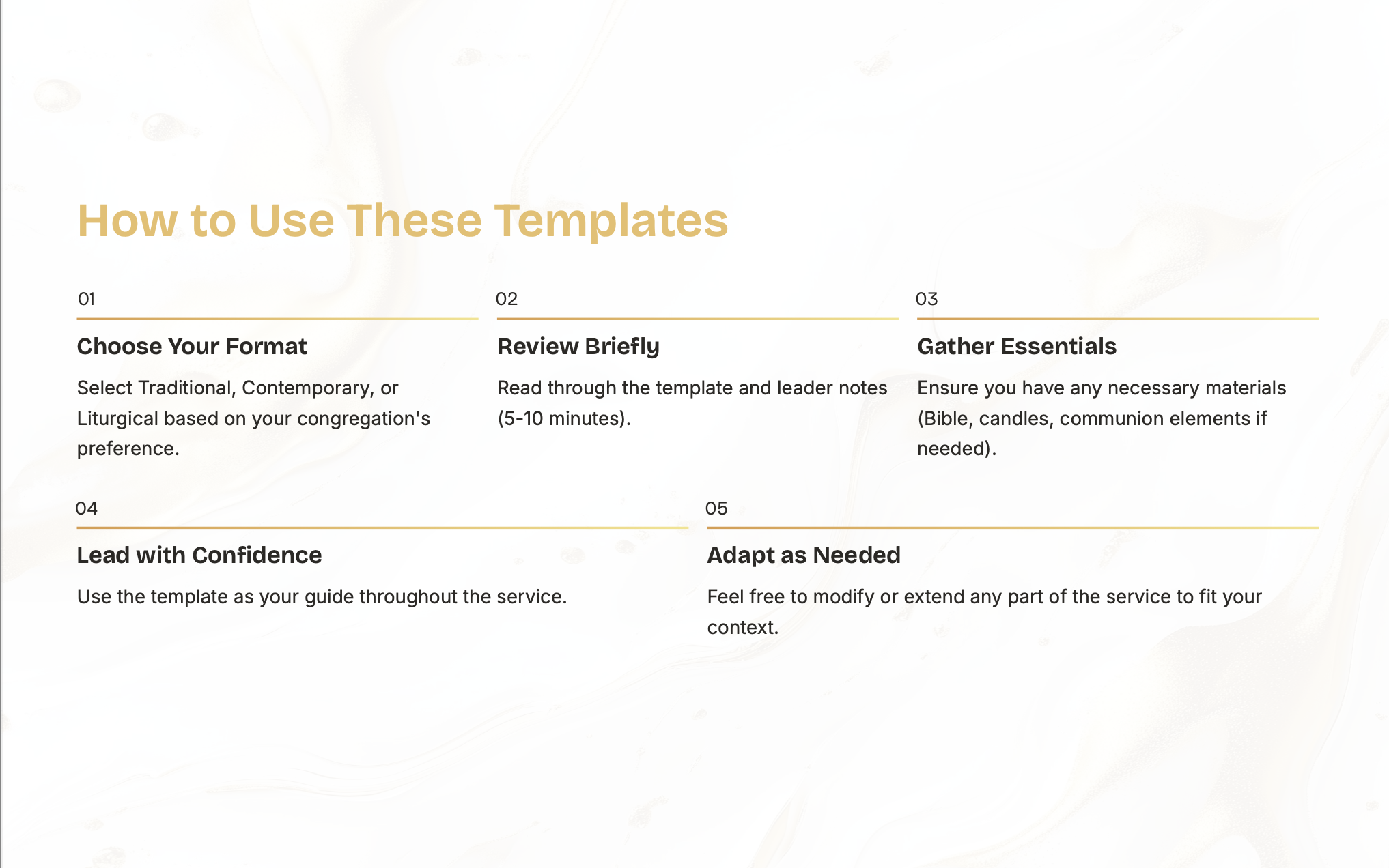 Emergency Worship Template Pack
