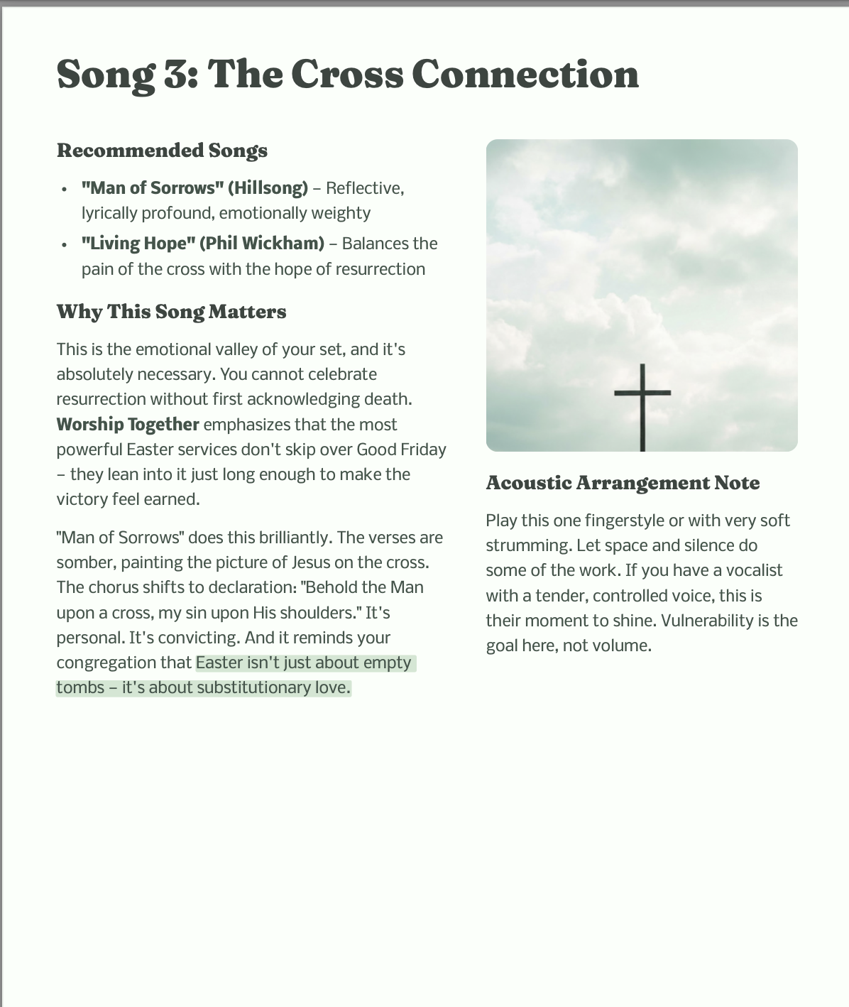 The Acoustic Easter Setlist Guide