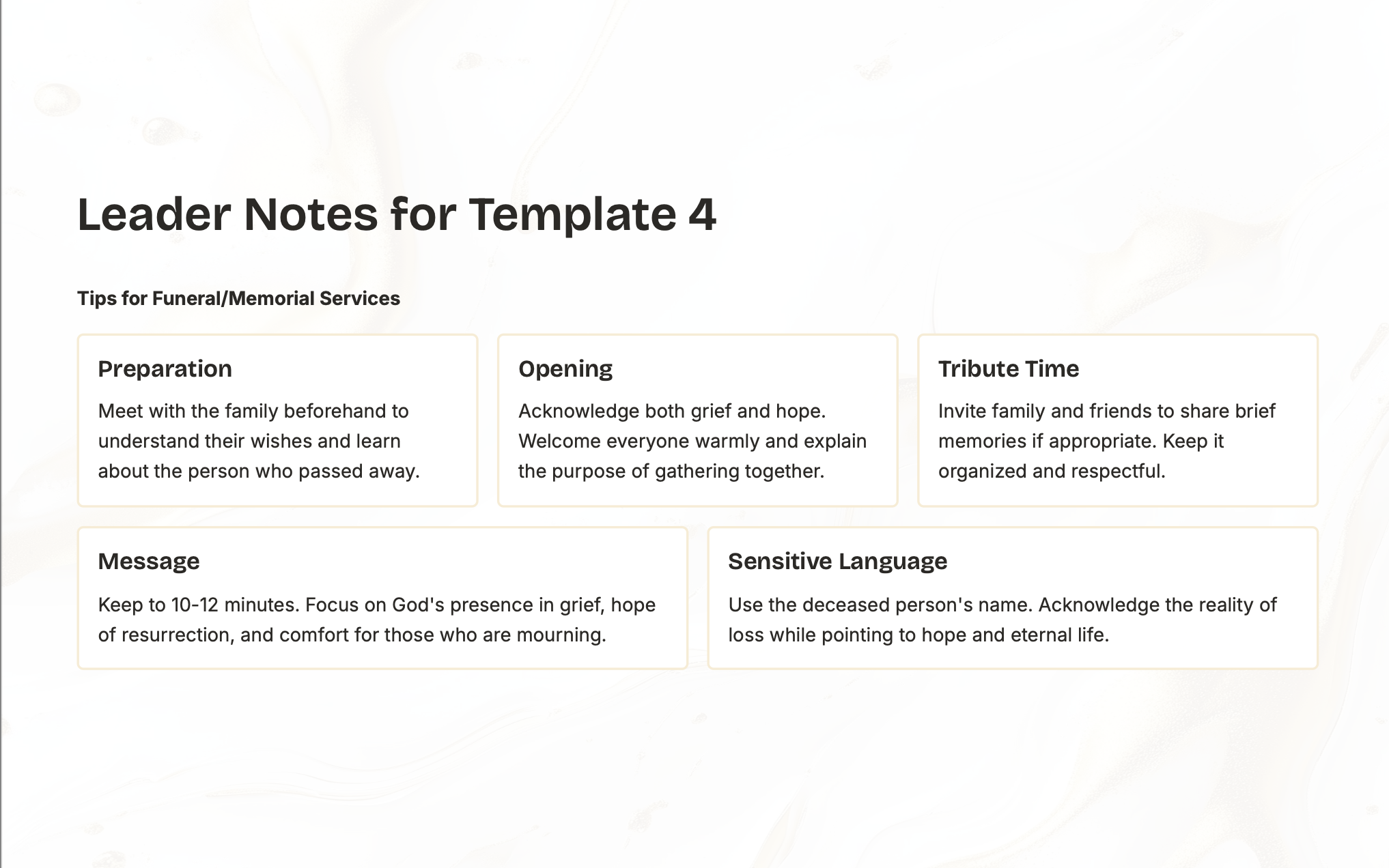 Emergency Worship Template Pack
