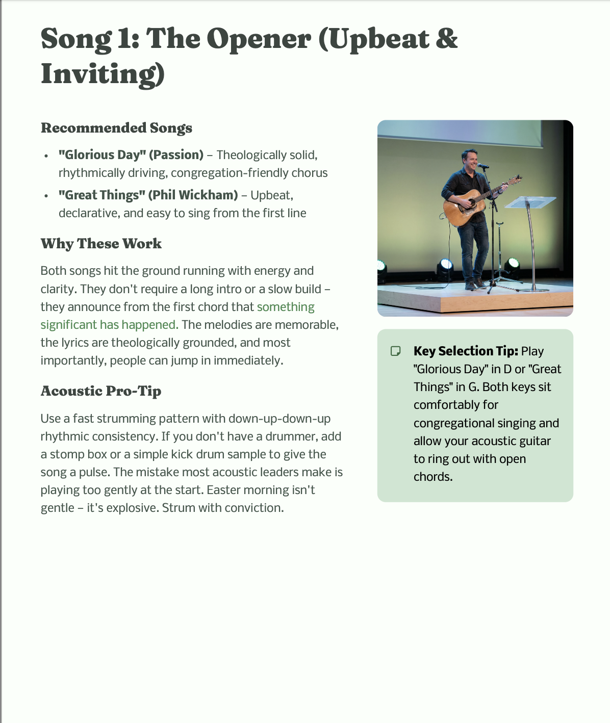 The Acoustic Easter Setlist Guide