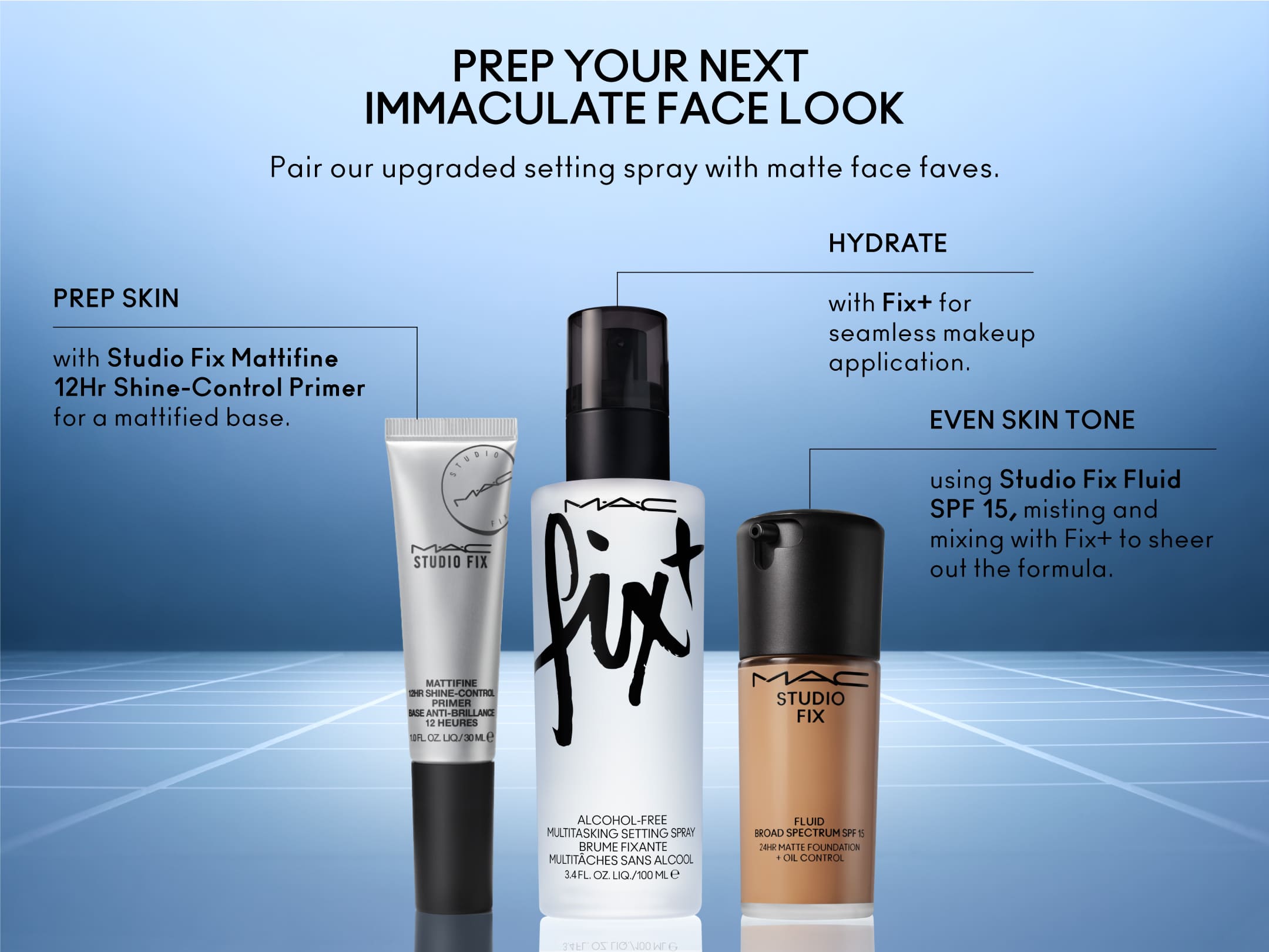 M.A.C Prep + Prime Fix+ (Alcohol Free) Setting Spray - Original (Makeup Fixer) With Green Tea (100ml)