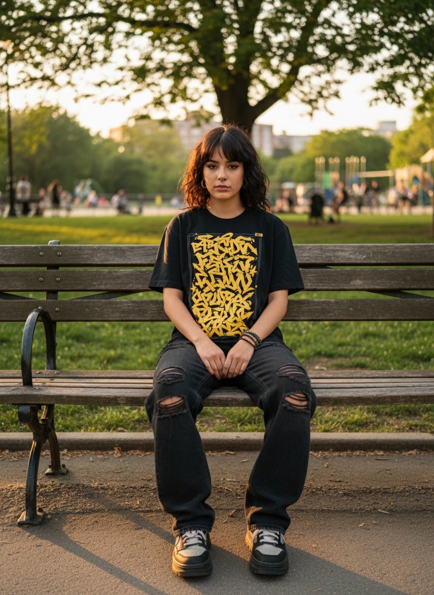 Camiseta negra Abecedario-de-Graffiti-Wildstyle