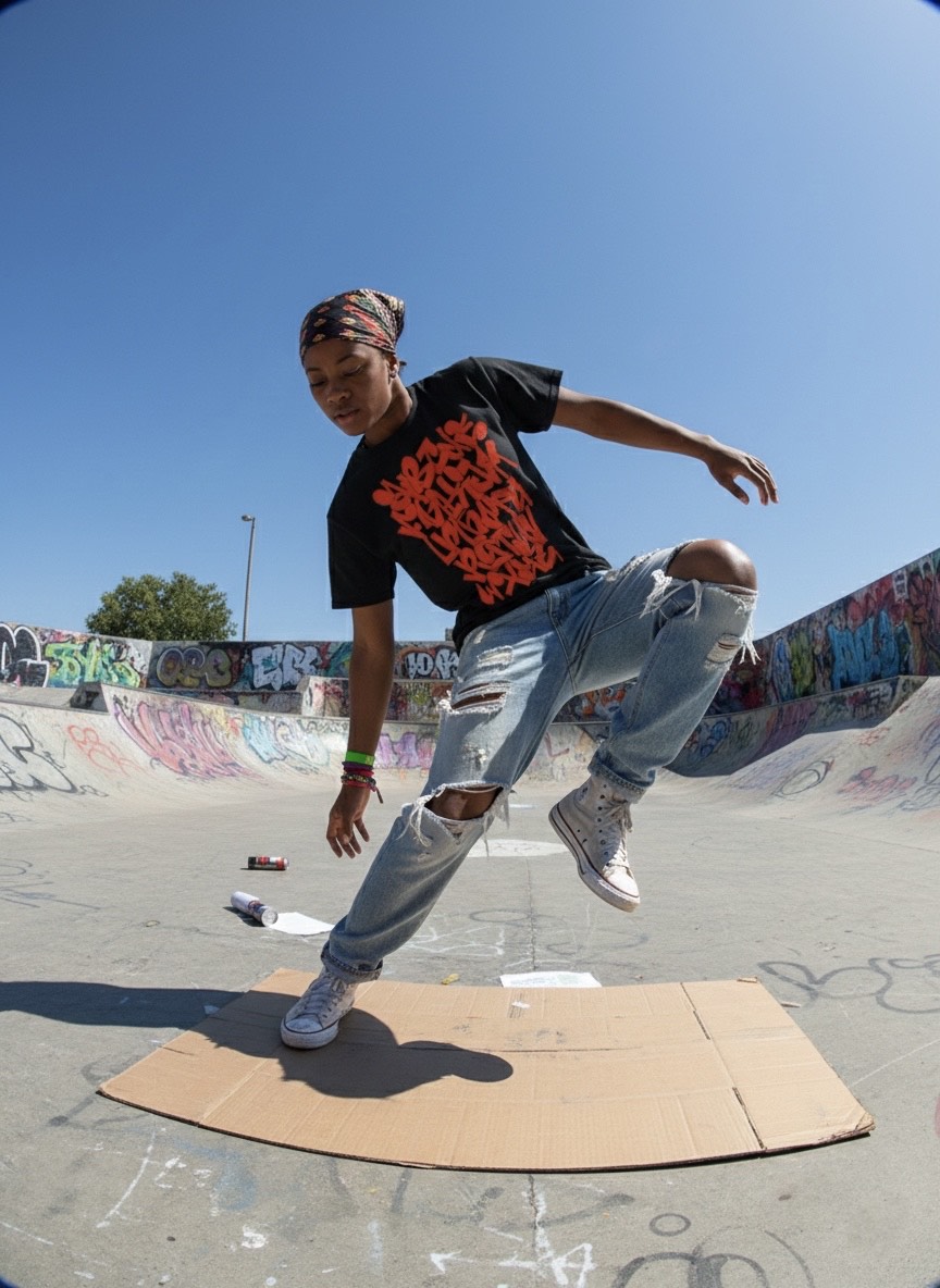 Camiseta negra Abecedario-de-Graffiti-Throw-Up-red