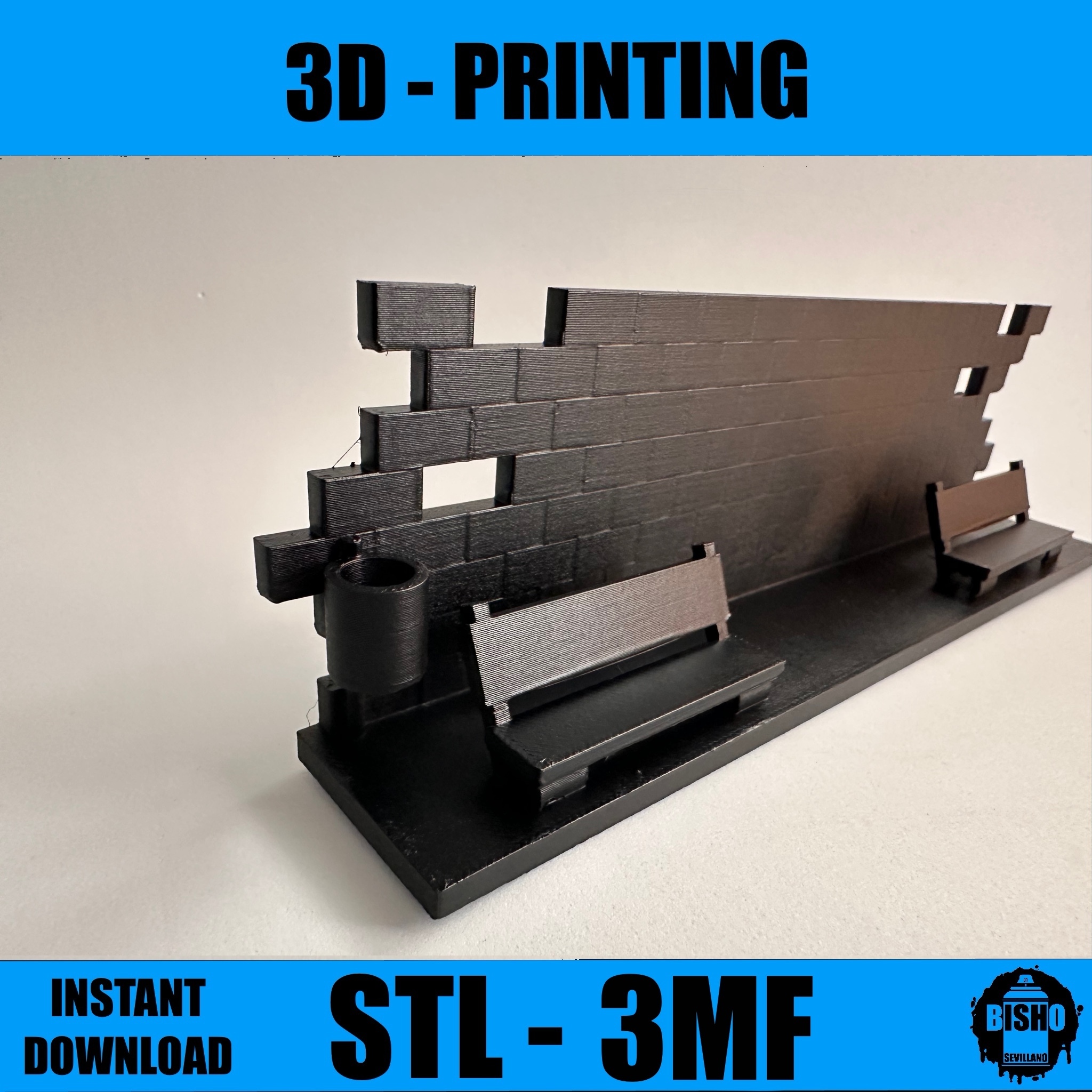 GRAFFITI WALL - Diorama en archivo digital STL y 3MF para descargar