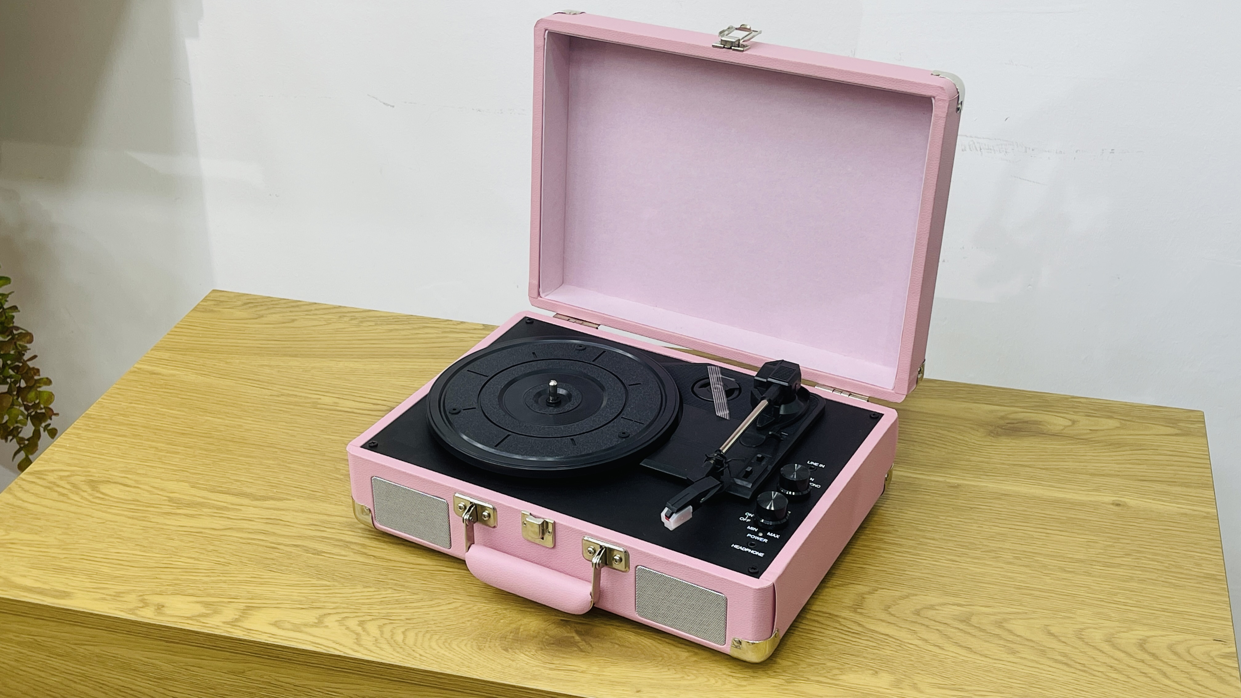 Qramafon – Klassik Vinil Pleyer (Çəhrayı Rəngdə)