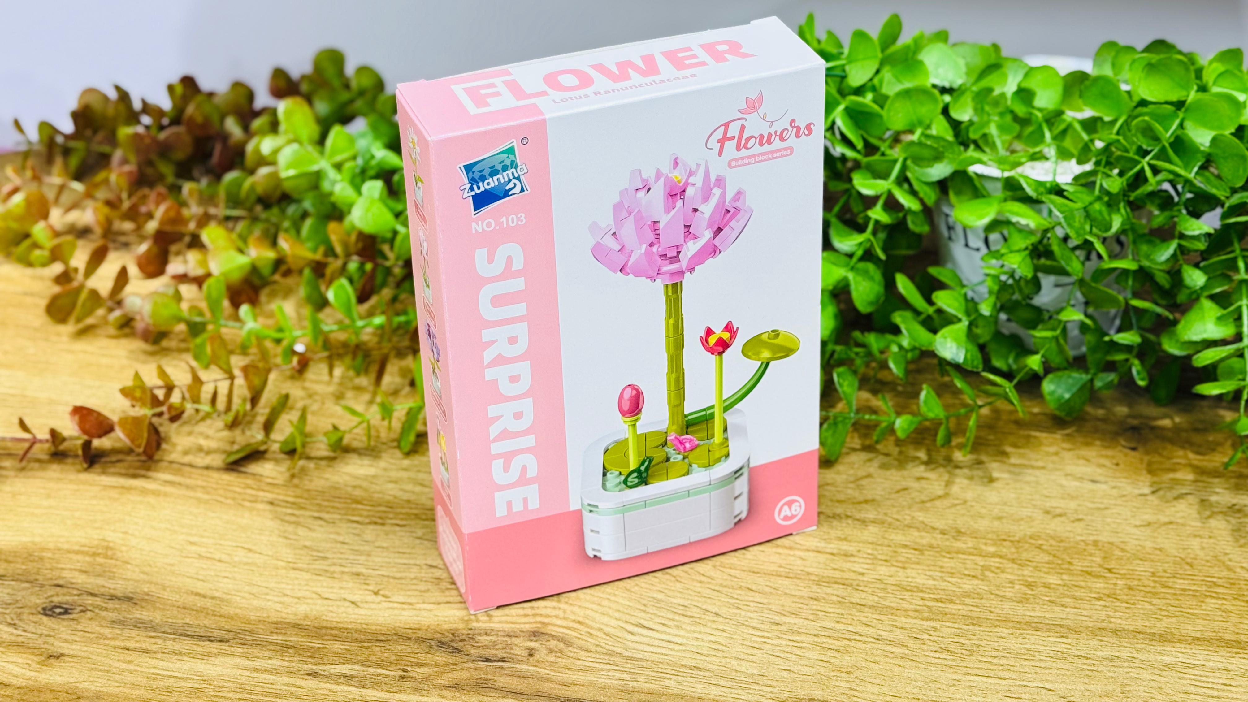 Lotus (Nilufər) Çiçəyi – Konstruksiya Seti 100+ Hissə