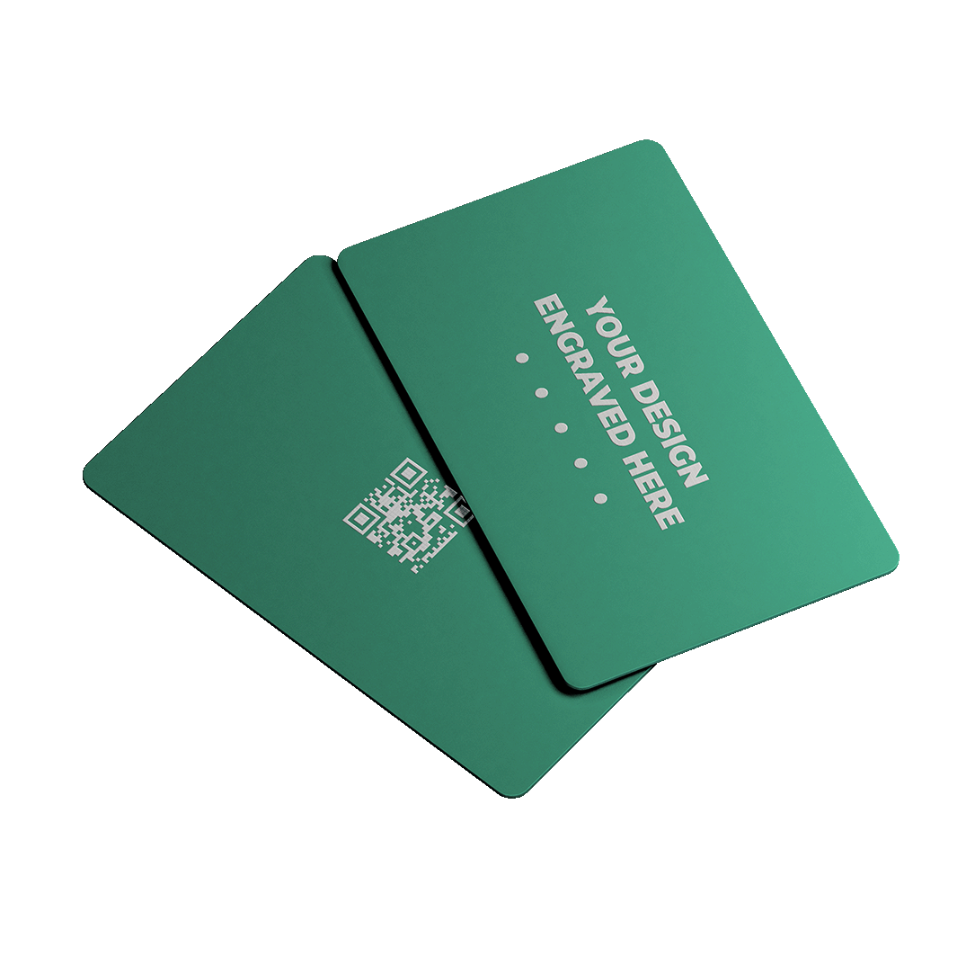 Matt Green Laser Engraved Metal Business Card