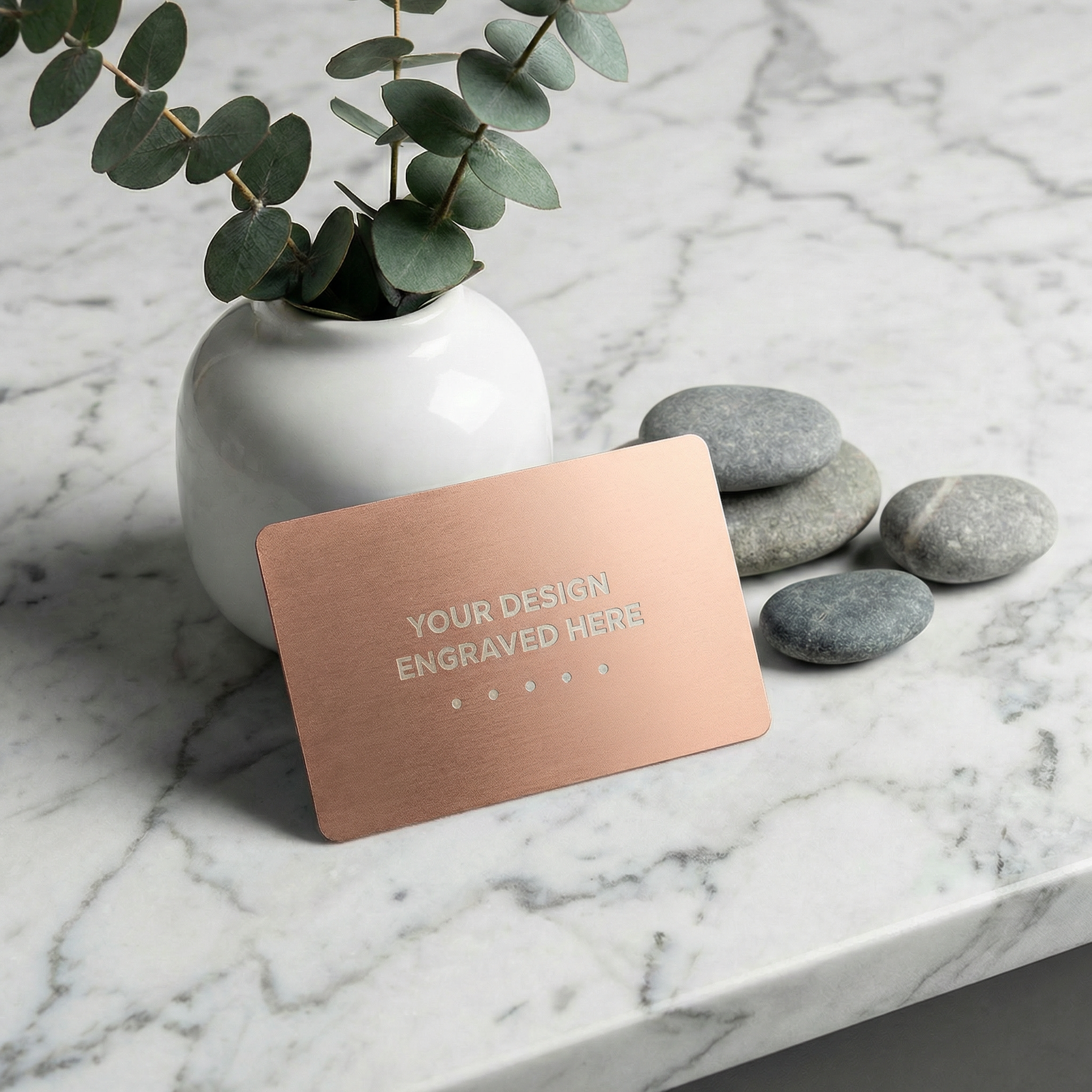 Matt Copper Laser Engraved Metal Business Card