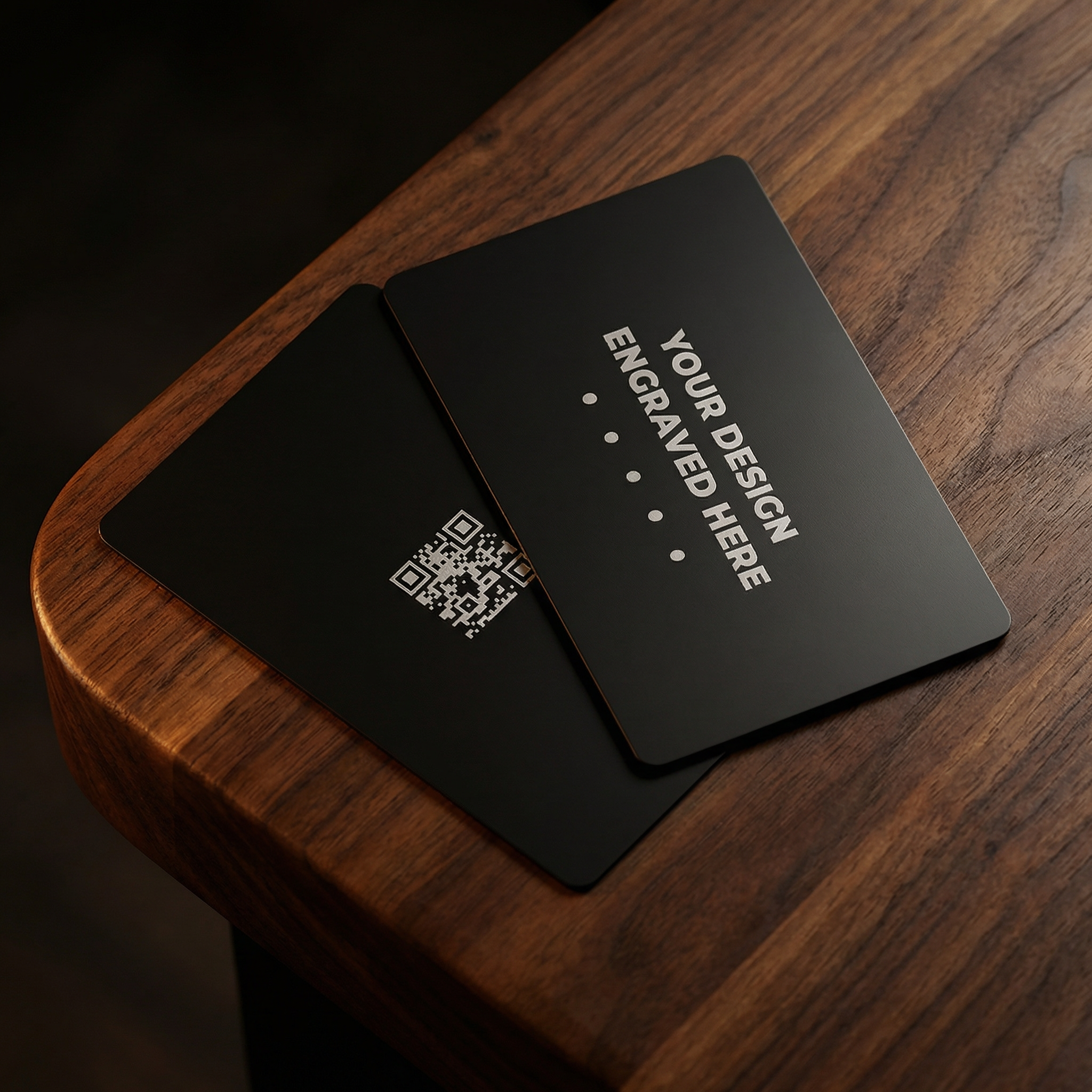 Matt Black Laser Engraved Metal Business Card