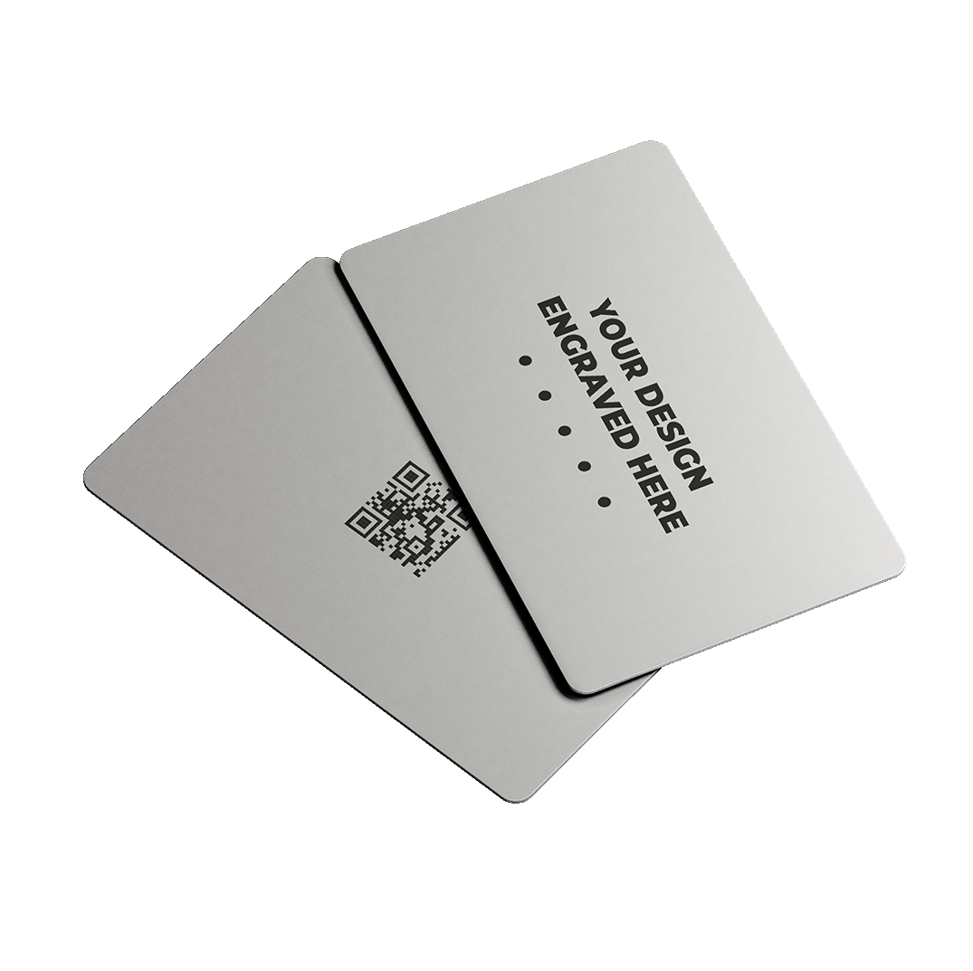 Brushed Silver Laser Etched Metal Business Card