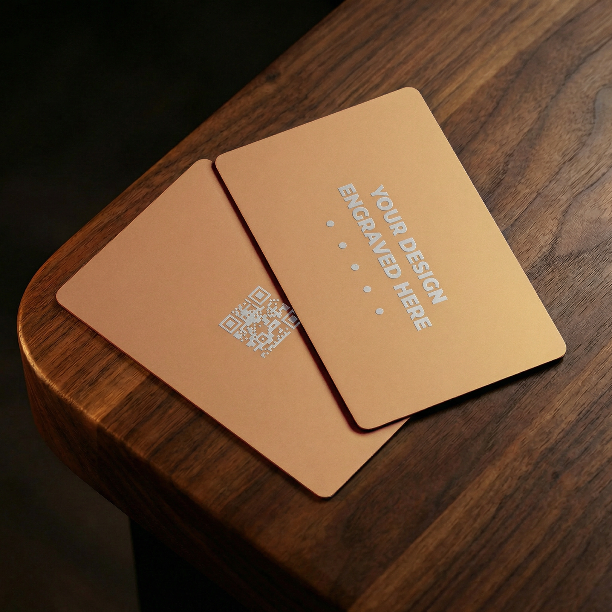 Matt Copper Laser Engraved Metal Business Card