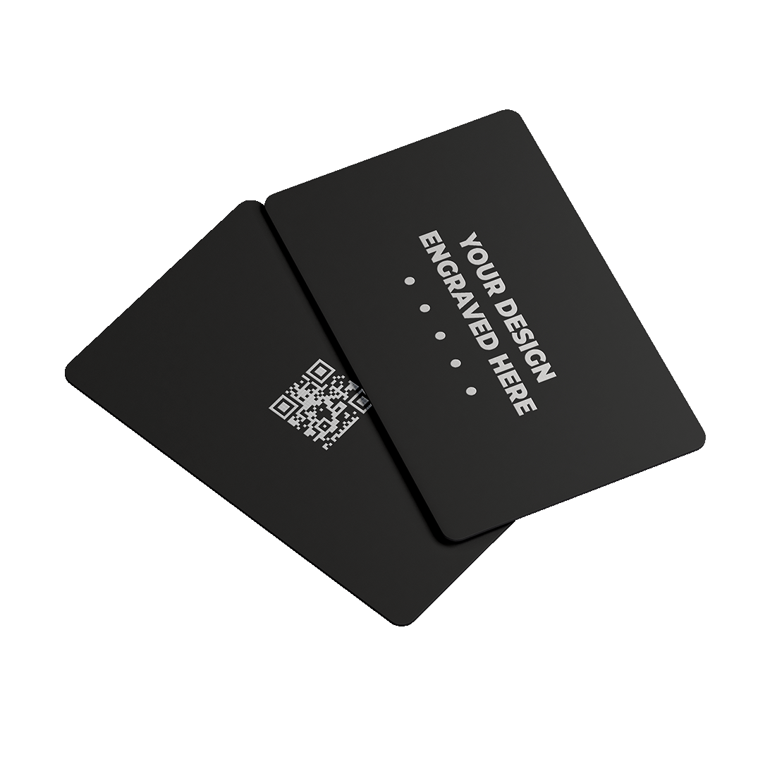 Matt Black Laser Engraved Metal Business Card