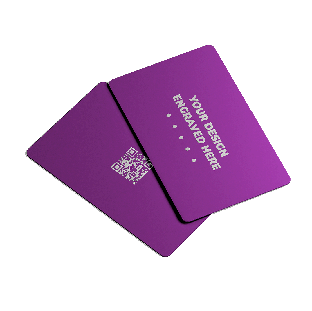 Matt Purple Laser Engraved Metal Business Card
