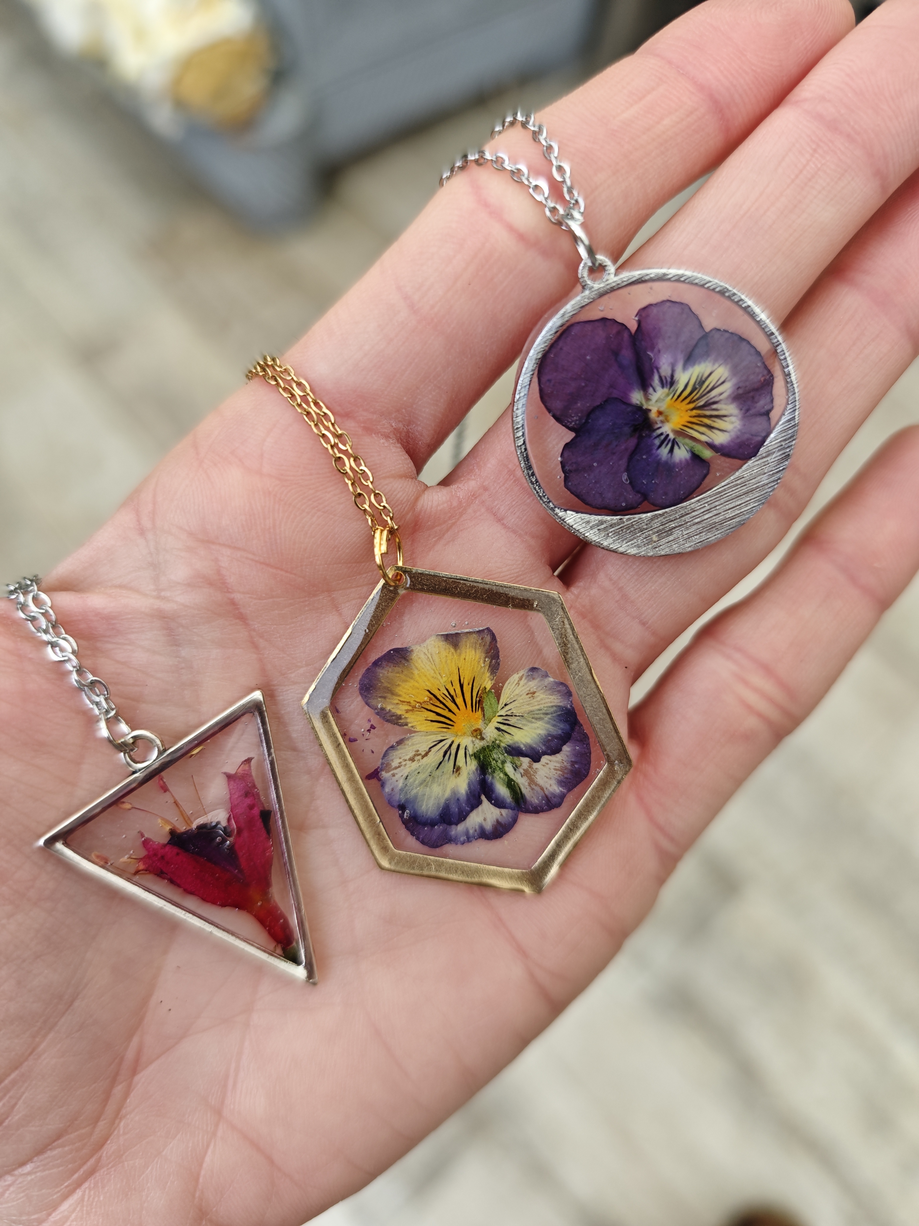 Colgantes con flores naturales 