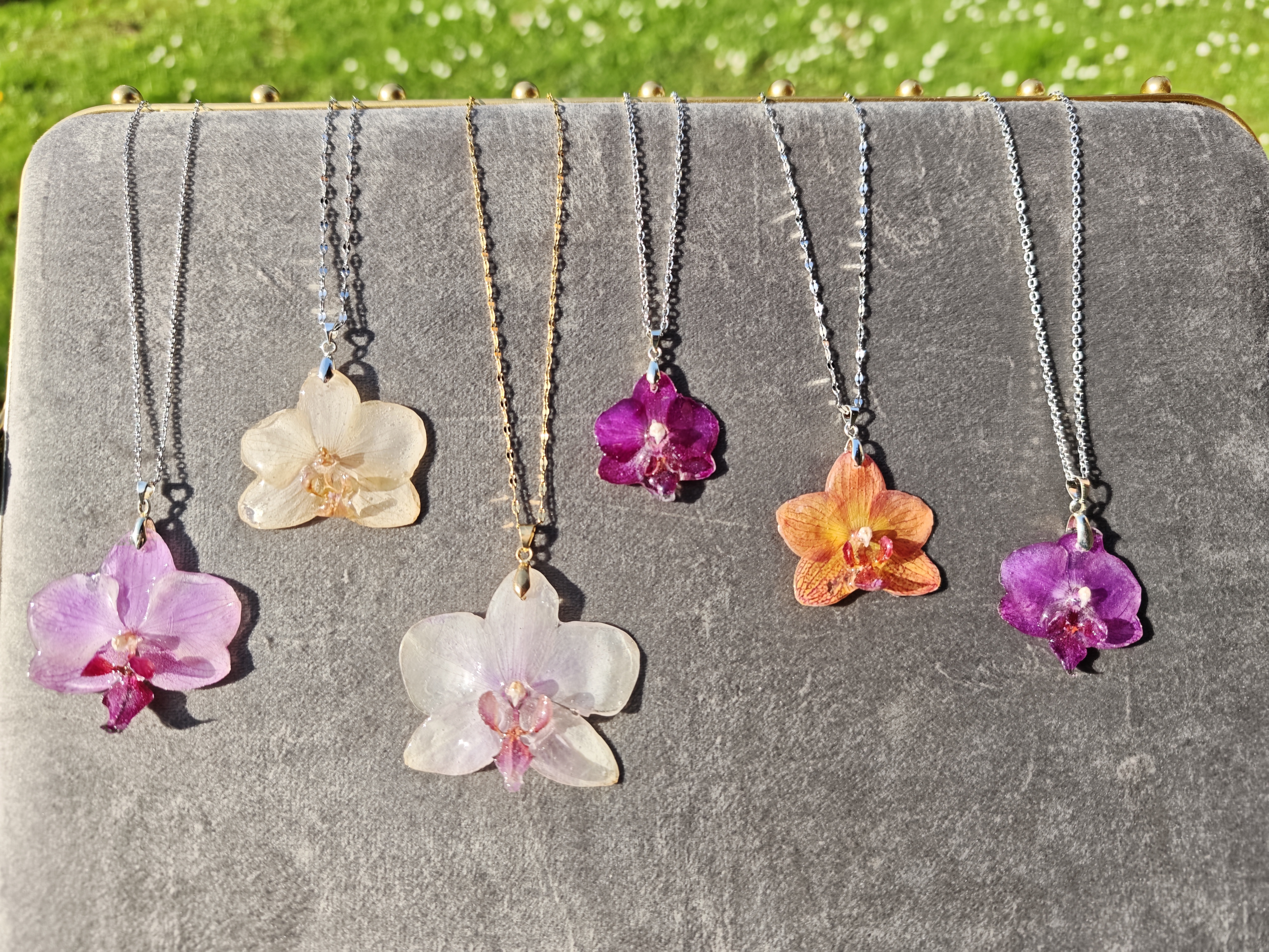Collares Flor de Orquídea mini-mediano