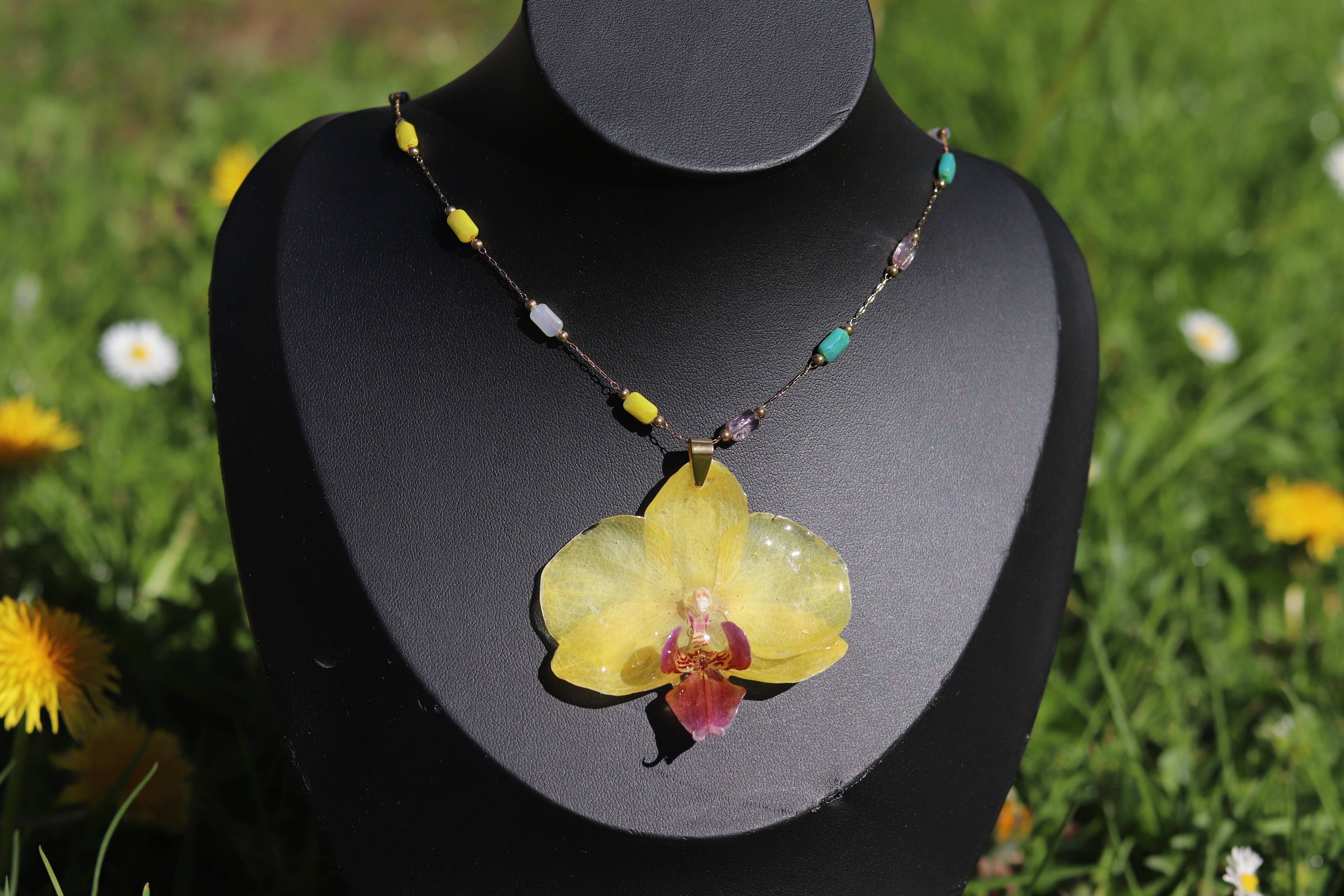 Collar Flor Orquídea Natural