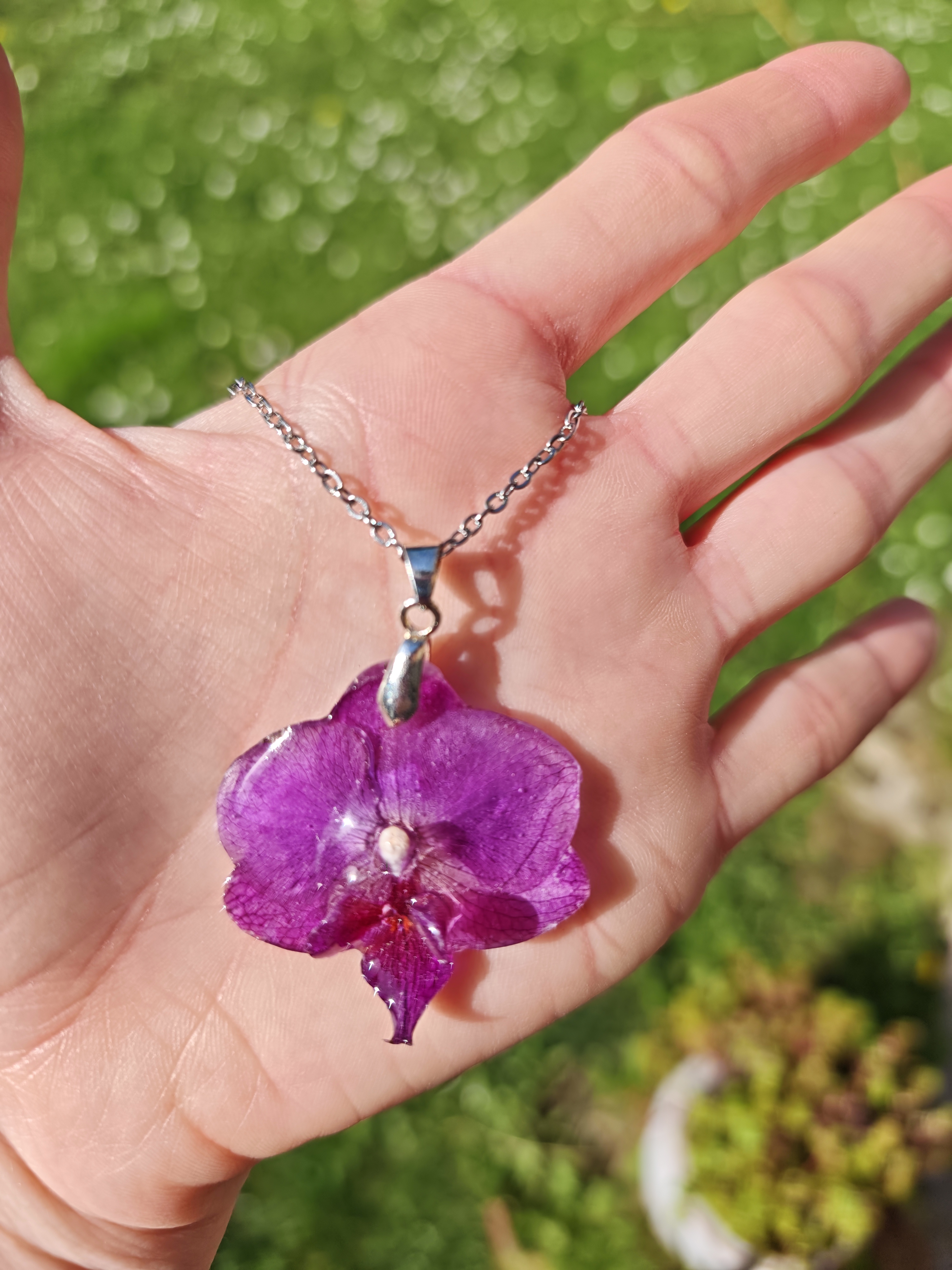 Collares Flor de Orquídea mini-mediano