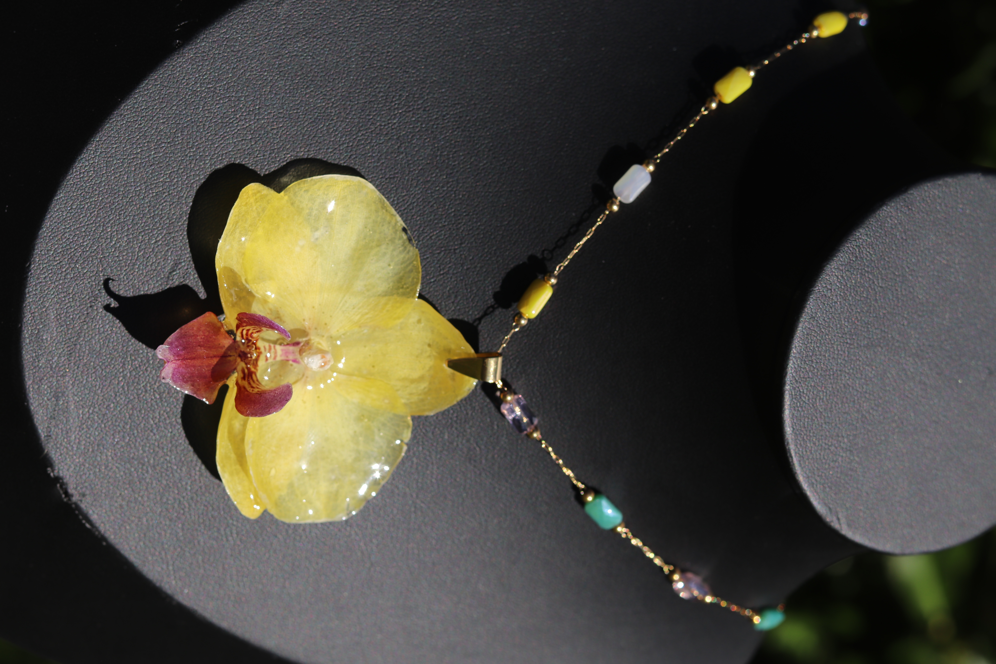 Collar Flor Orquídea Natural