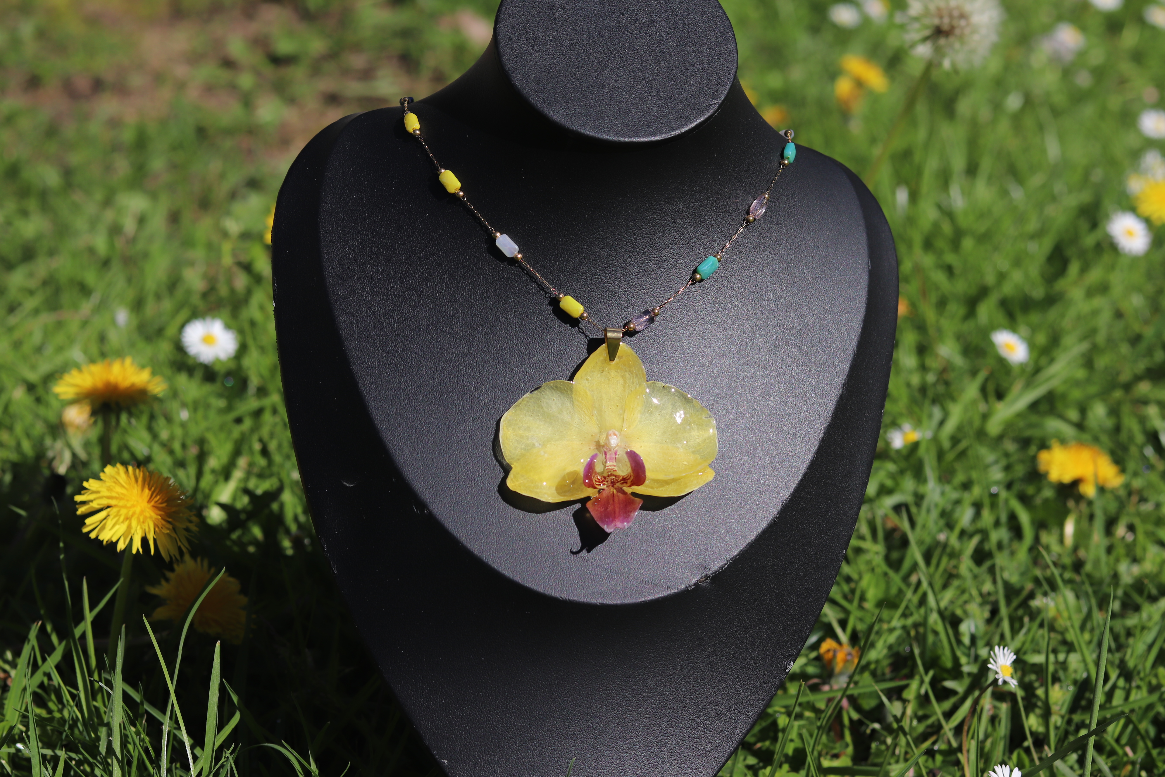 Collar Flor Orquídea Natural