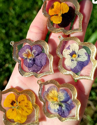 Colgante flor natural - Viola