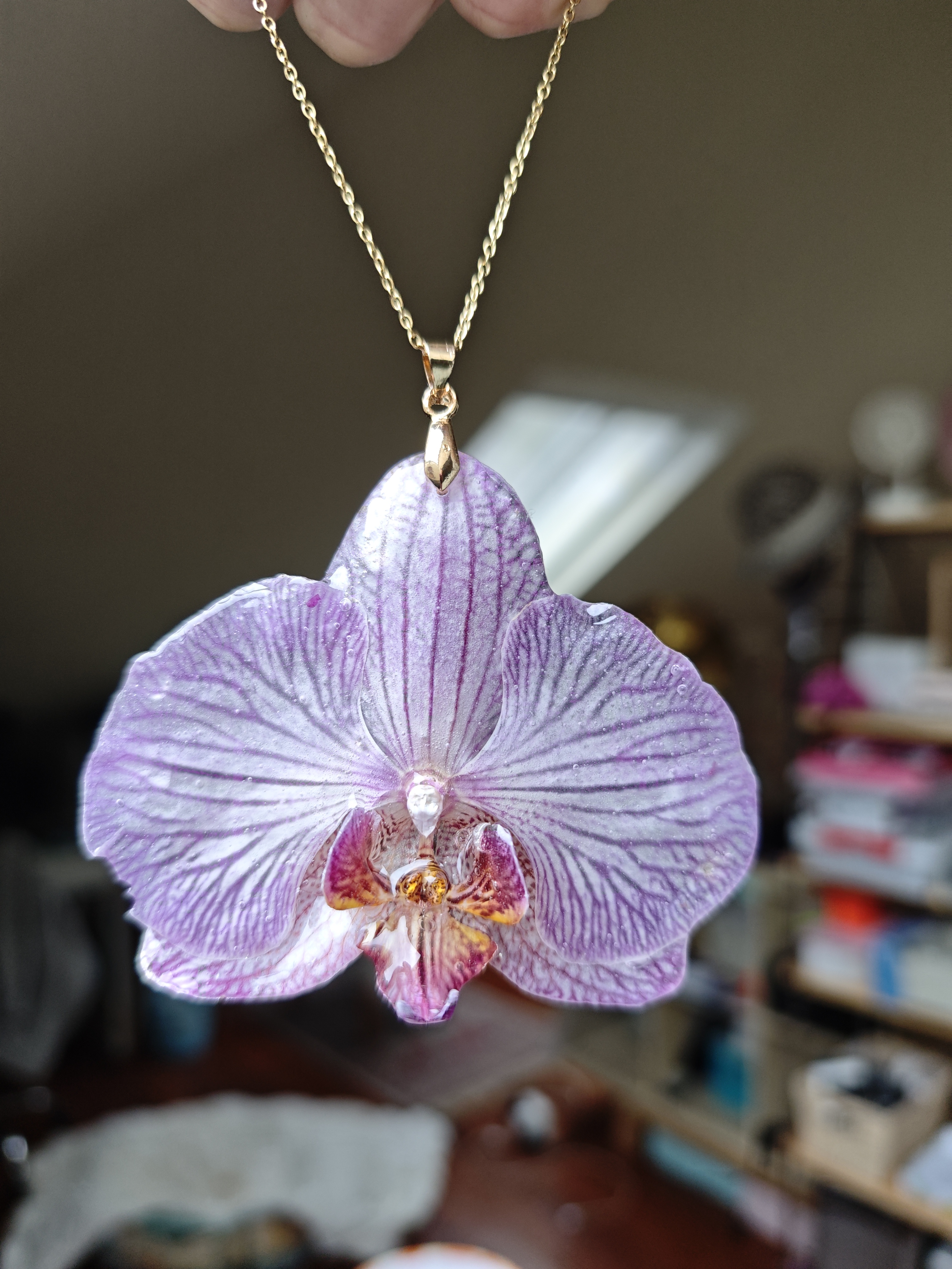 Colgante Flor de Orquídea Natural