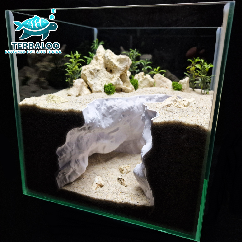 Seafrost Hollow Aquarium Cave – Fish & Shrimp Hideout for Freshwater & Saltwater Tanks