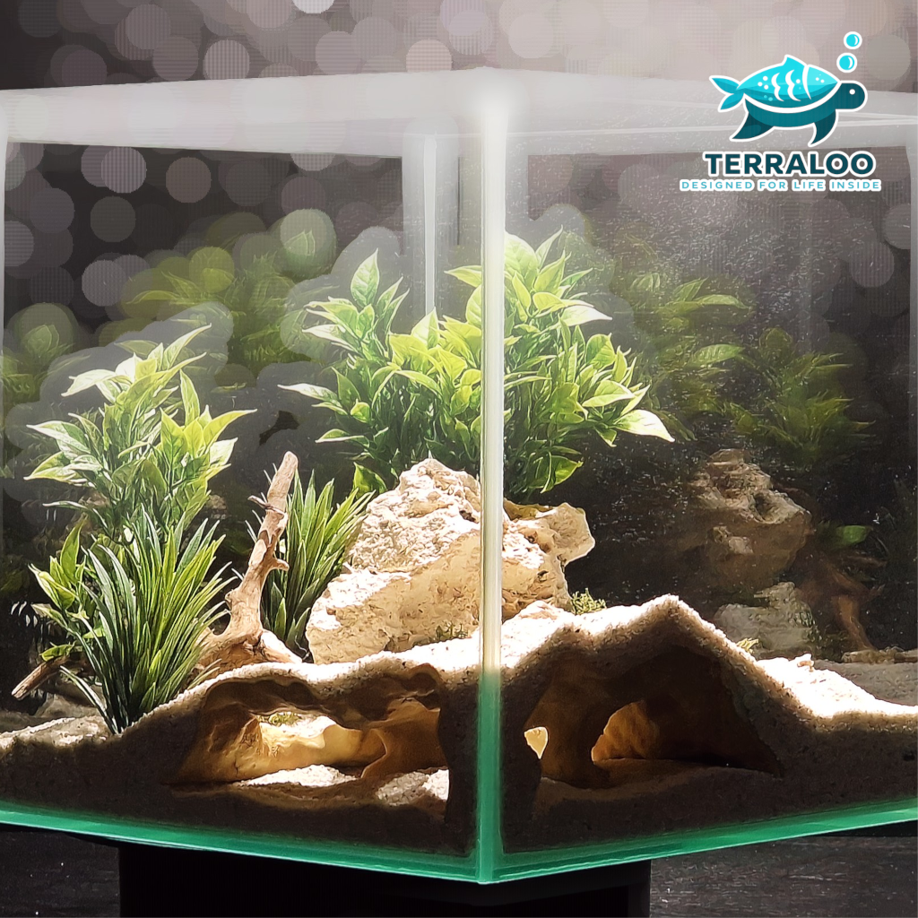 AquaHeart Cavern 3D Printed Aquarium Hideout Cave – Fish Tank Shelter for Shrimp, Plecos & Cichlids – S/M/L