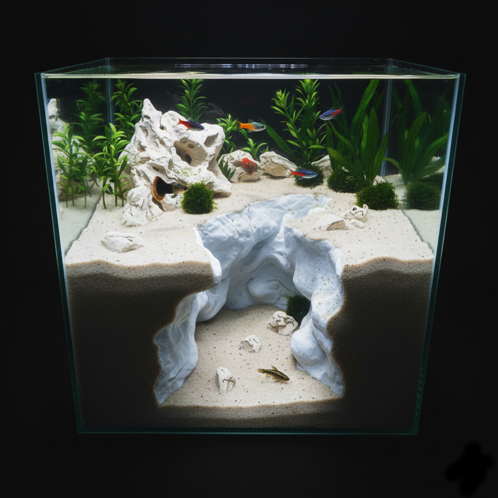 Seafrost Hollow Aquarium Cave – Fish & Shrimp Hideout for Freshwater & Saltwater Tanks