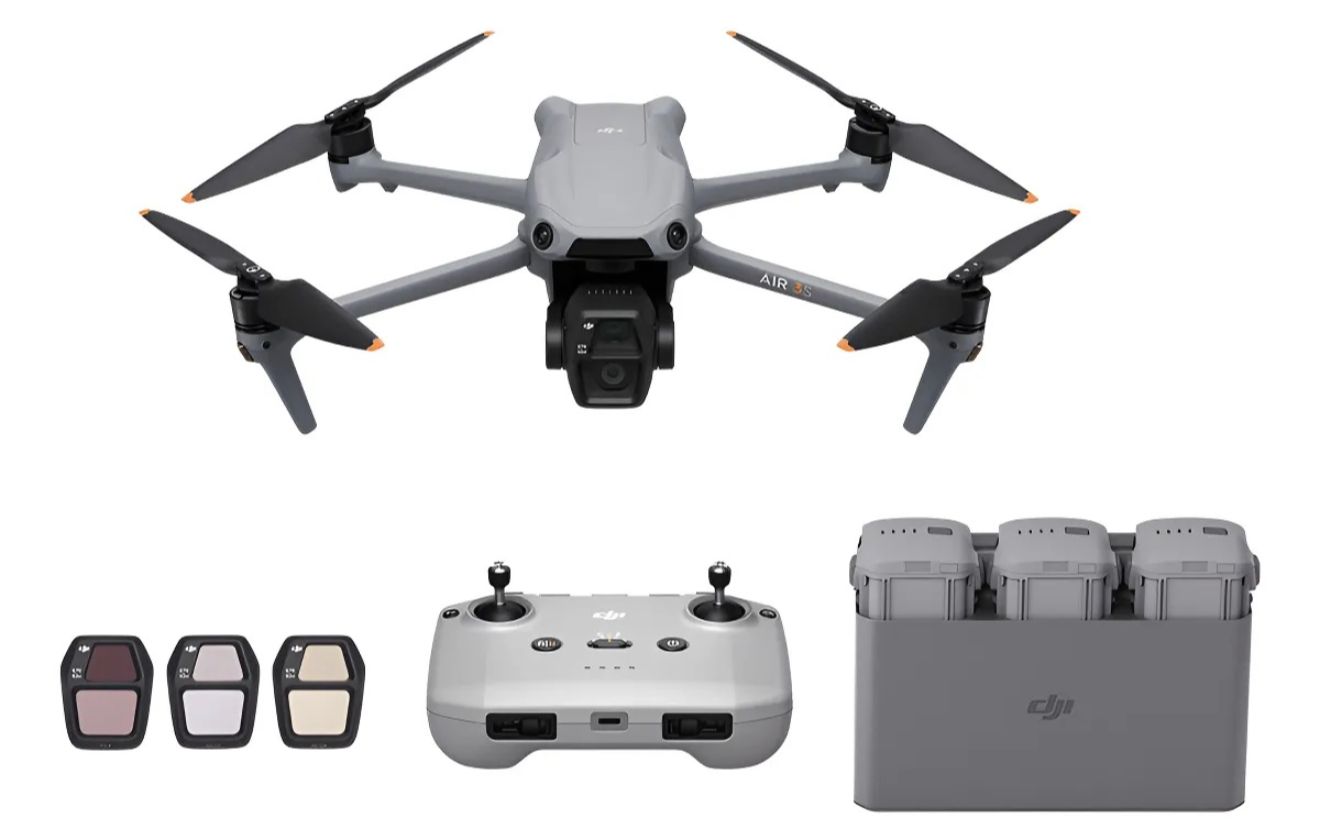 DJI Air 3S Combo Fly More Sem Tela