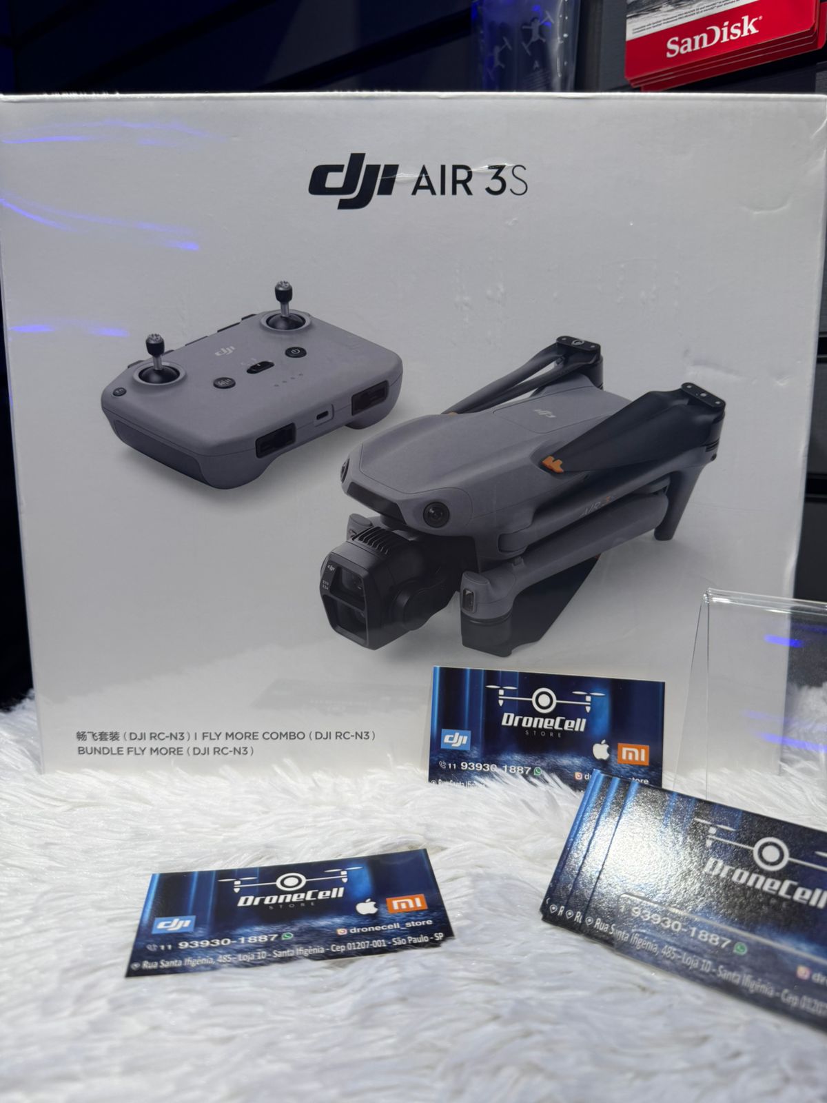 DJI Air 3S Combo Fly More Sem Tela