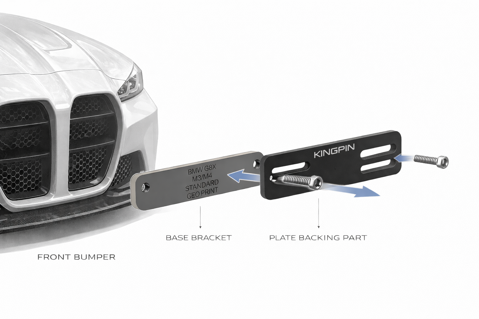 BMW G8X M3 / M4 Standard Grill 2021-Current - OEM Plinth Delete Kit (FRONT)