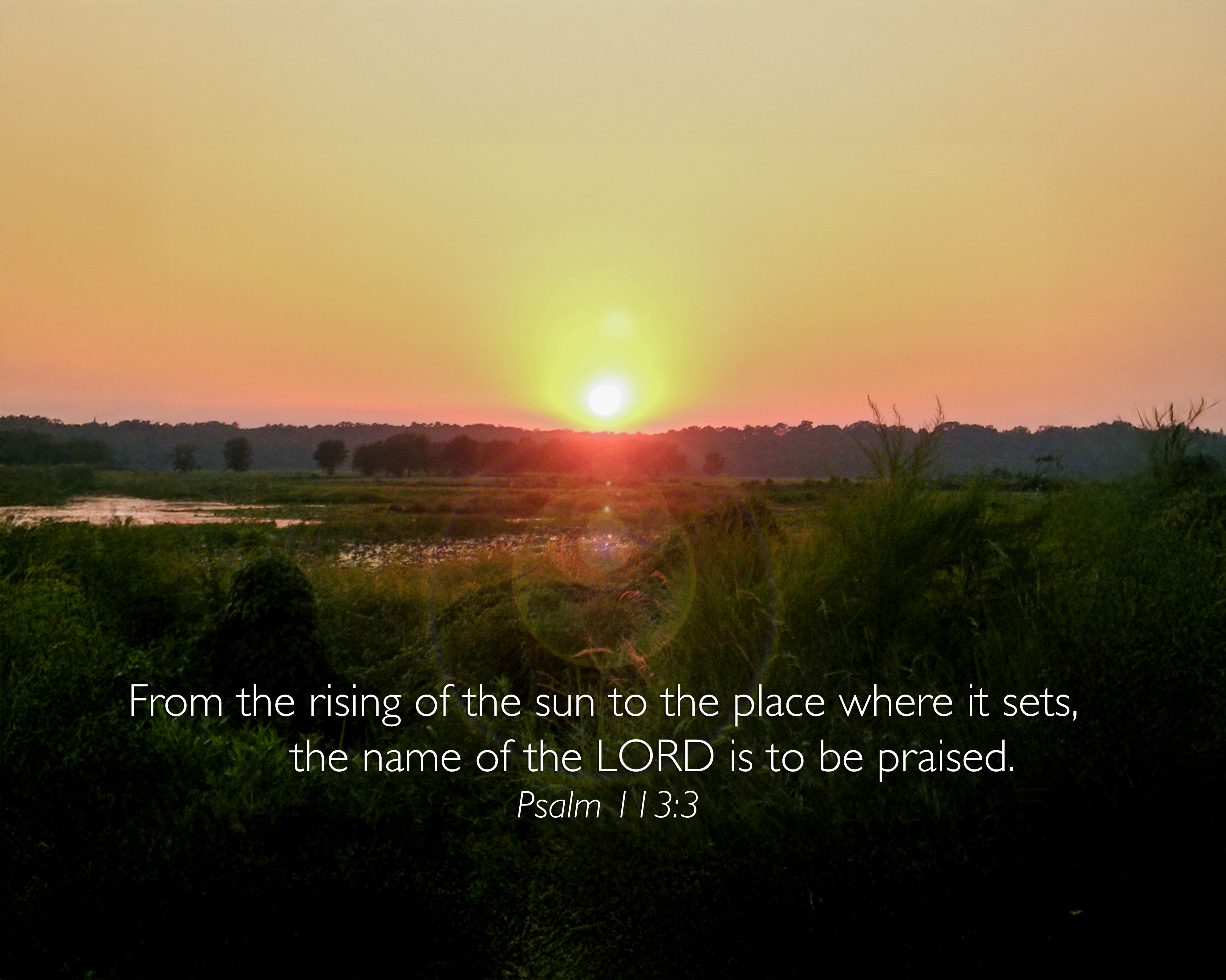 Psalm 113:3 Motivational Sunrise Print