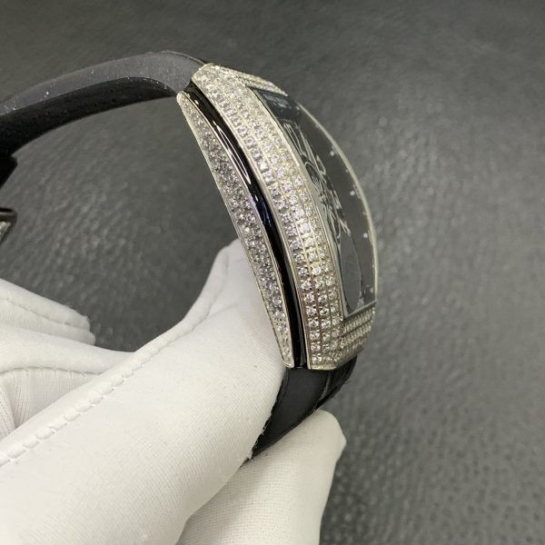 Đồng hồ Franck Muller nữ đính kim cương nhân tạo, Size 30x38mm