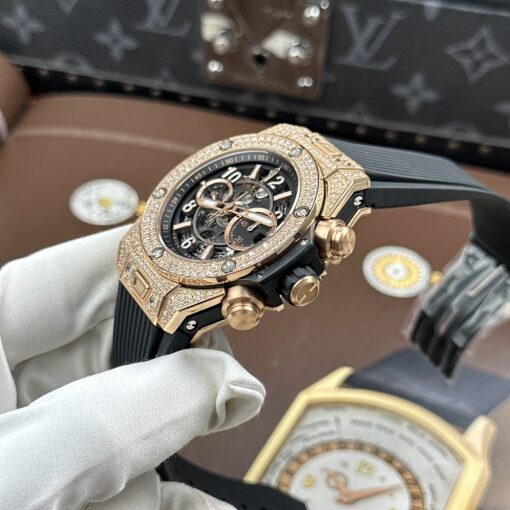 Đồng hồ nam Đồng hồ Hublot Big Bang Unico King Gold, đính Full đá, Size 45mm