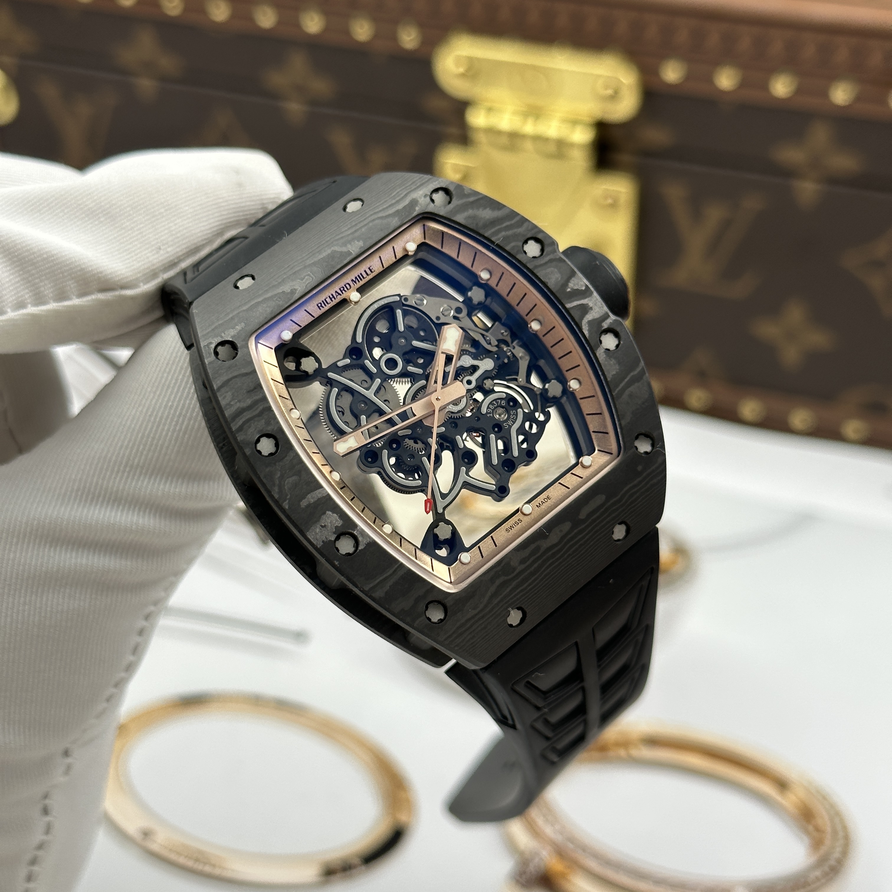 Đồng hồ Richard Mille RM 055, Size 43mm, viền vàng