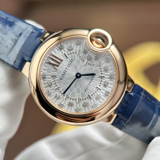 Đồng hồ Cartier Ballon Bleu WGBB0052, mạ vàng hồng dây da, Size 33mm