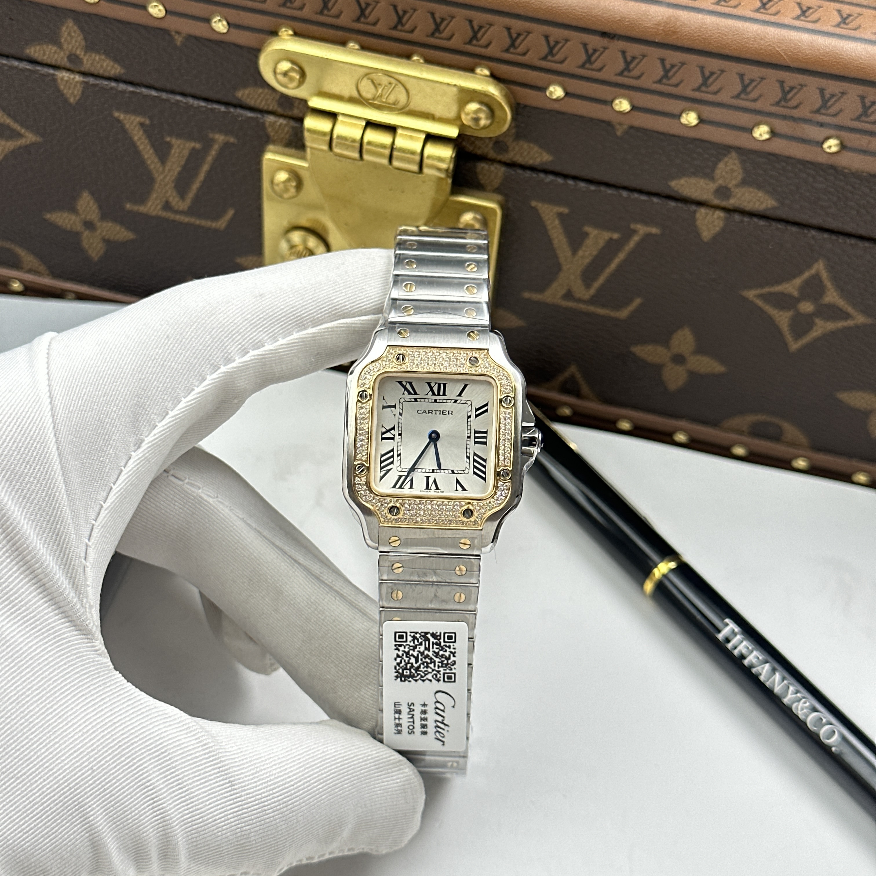 Đồng hồ Cartier de Santos small model, size 27mm x 34.5mm