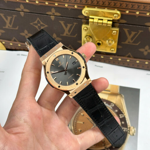 Đồng hồ nam Hublot nam Classic Fusion King Gold, mặt xám, máy cơ Thụy Sỹ, Size 42mm