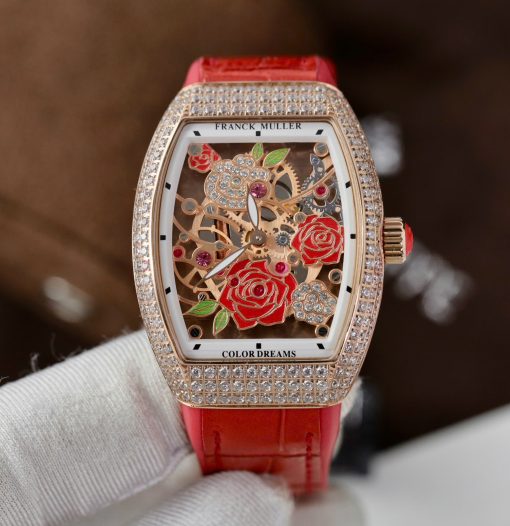 Đồng hồ Franck Muller V32, màu đỏ, Size 36mm